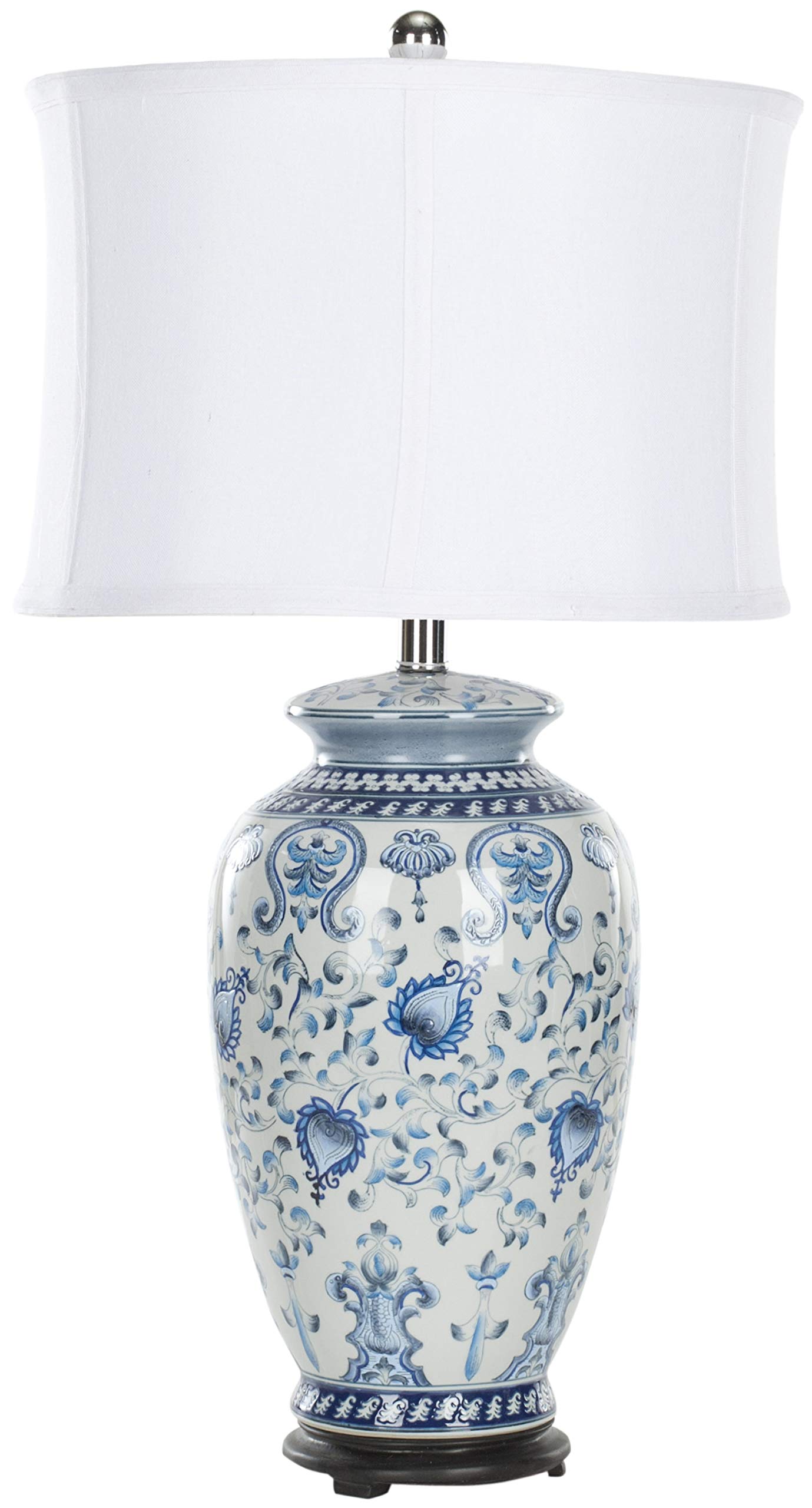 SAFAVIEH Lighting Collection Paige Blue/ White Ginger Jar Chinoiserie 29-inch Bedroom Living Room Home Office Desk Nightstand Ta