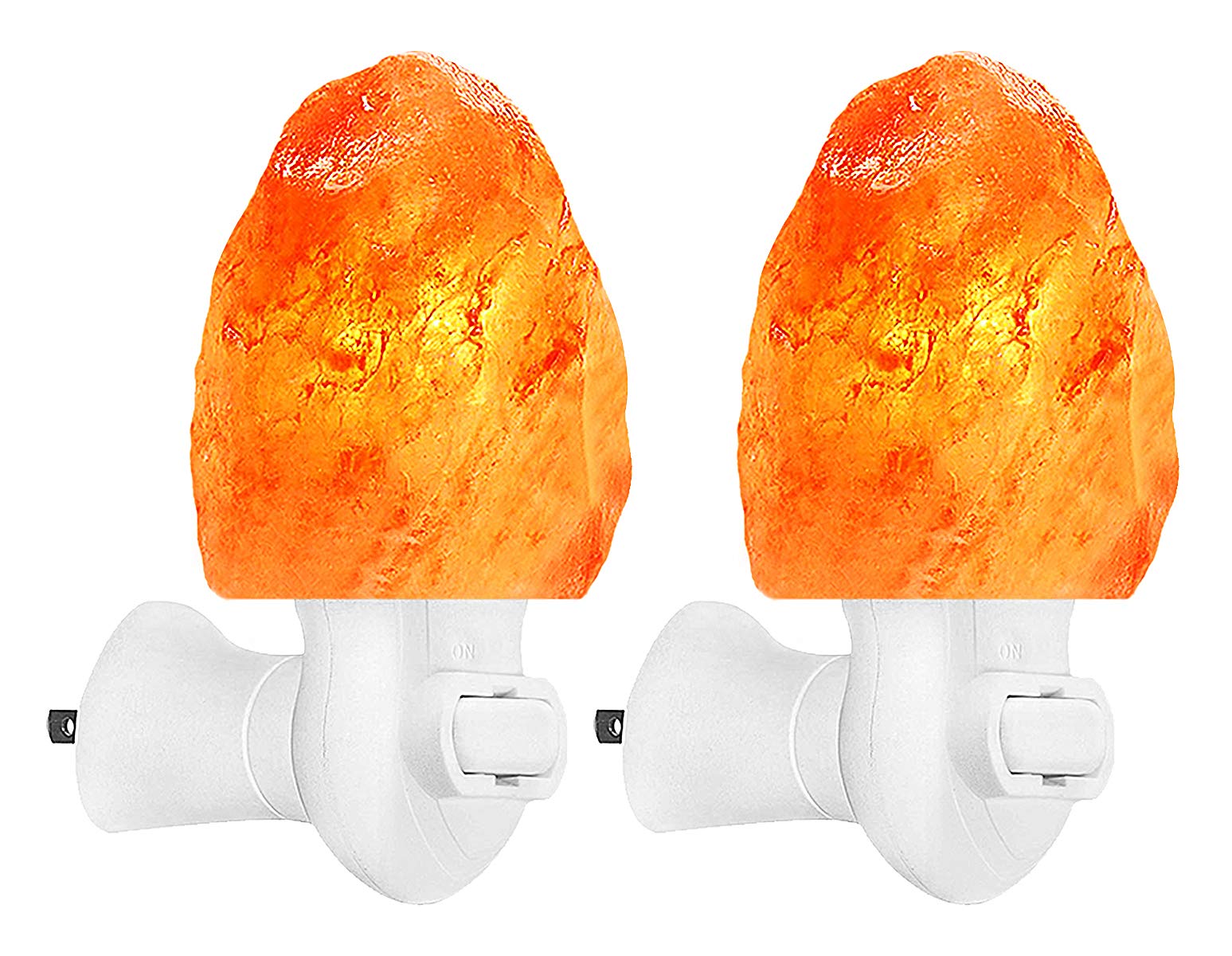 Figura Homes Salt Lamp Night Light, 2 Pack Himalayan Salt Lamp Nightlight With 4 Bulbs - Mini Decoration Himalayan Salt Night Li