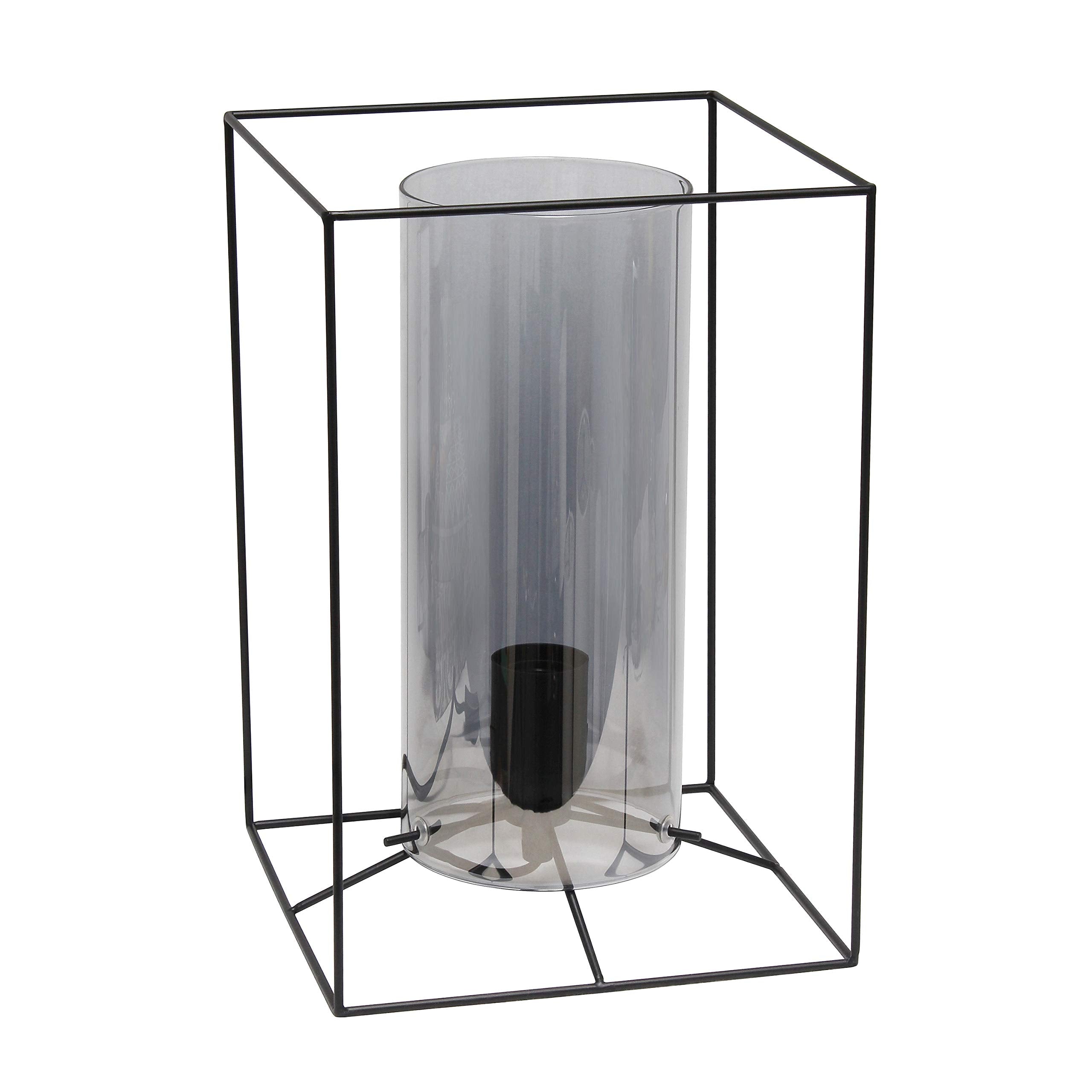 Elegant Designs Table Lamp LT2070-SMK Metal Black & Smoke Large 11.8in