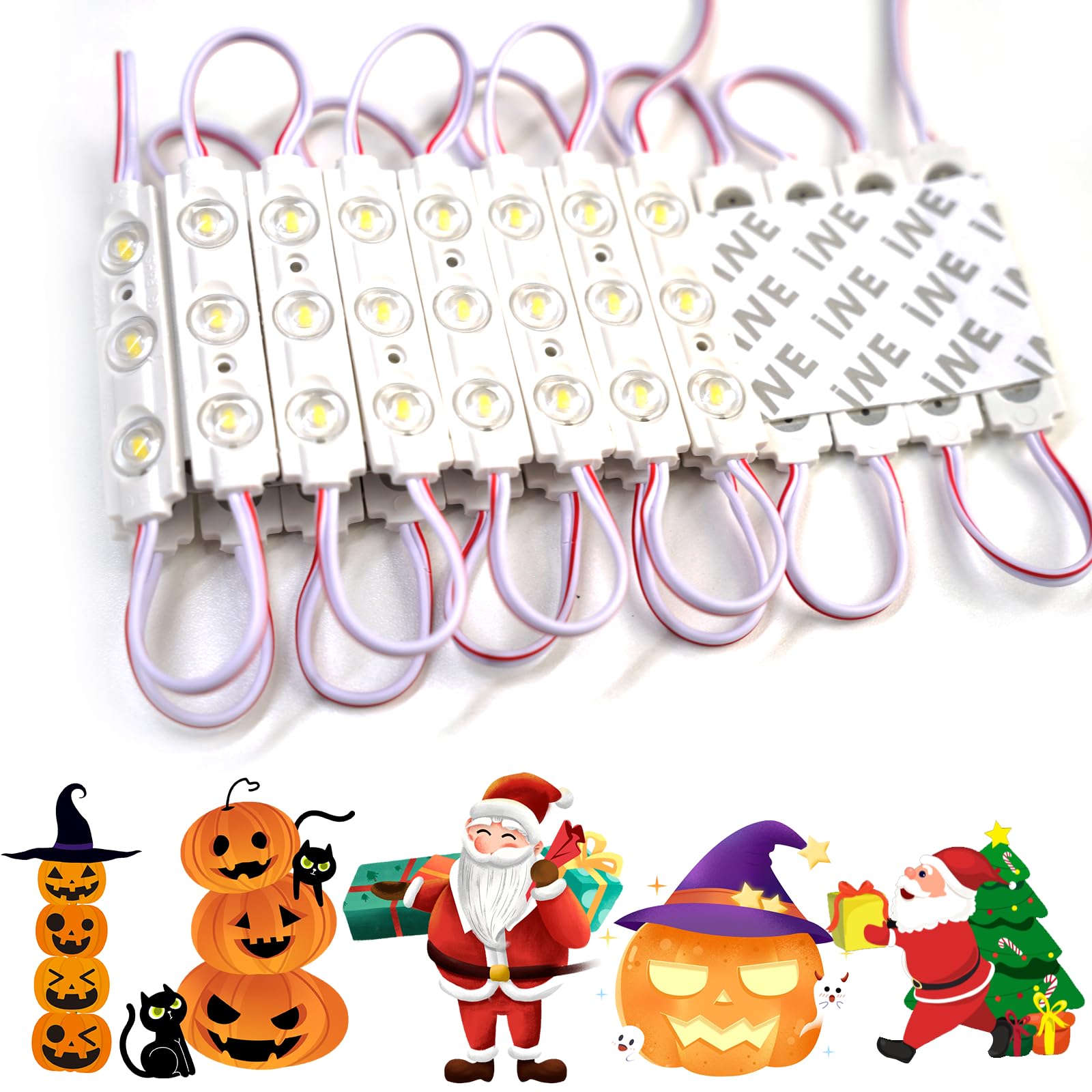 TeiNewBy LED Module, LED Lights for Inflatables White 20pcs 9.8 Ft 5730 SMD 150LM Per LED Module IP65 Waterproof Decorative Ligh