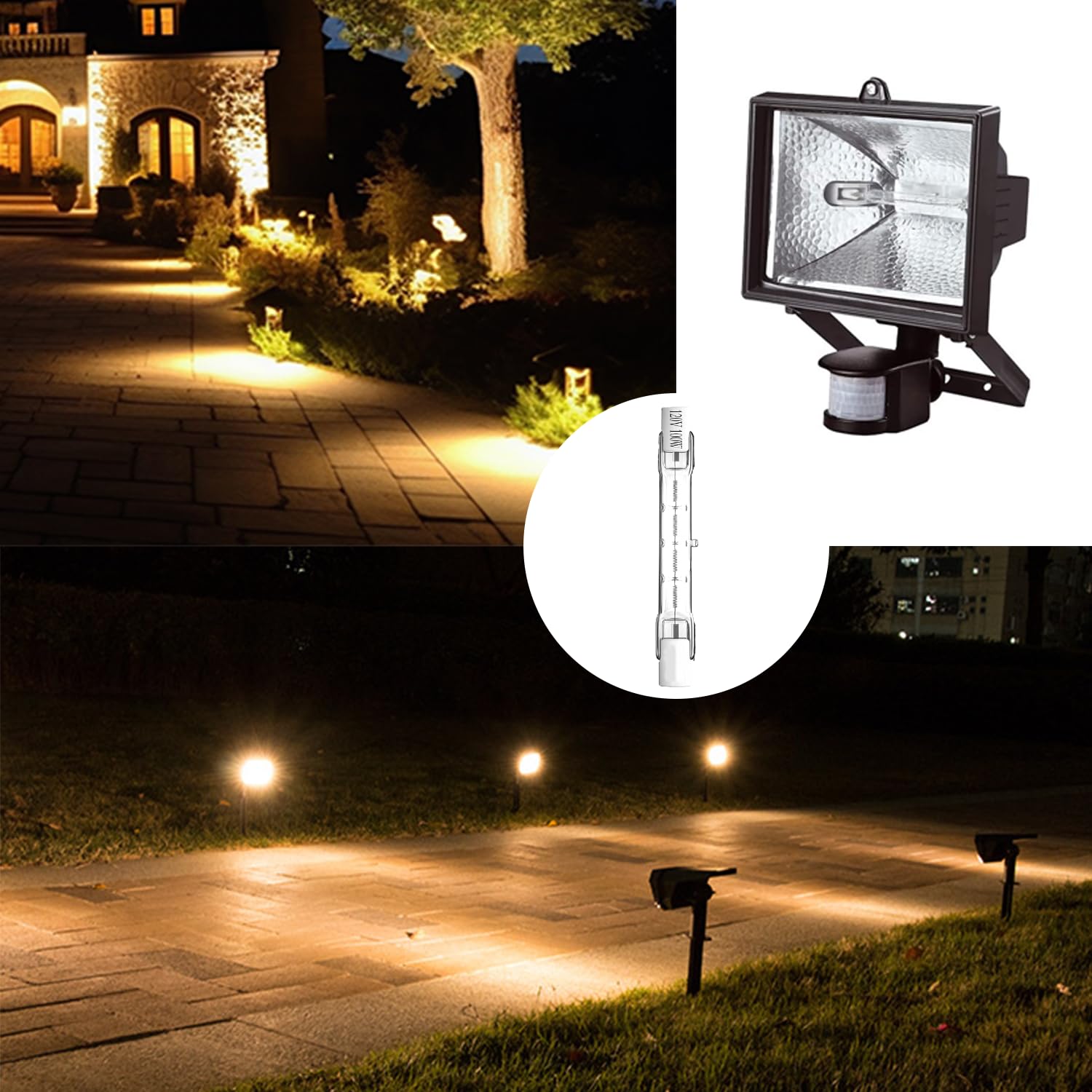 R7S Bulbs 100W, T3 100W 2 Pack Halogen Light Bulbs R7S,T3 Jtype Halogen Bulbs, Halogen Bulb Replacement For Work Security Landsc