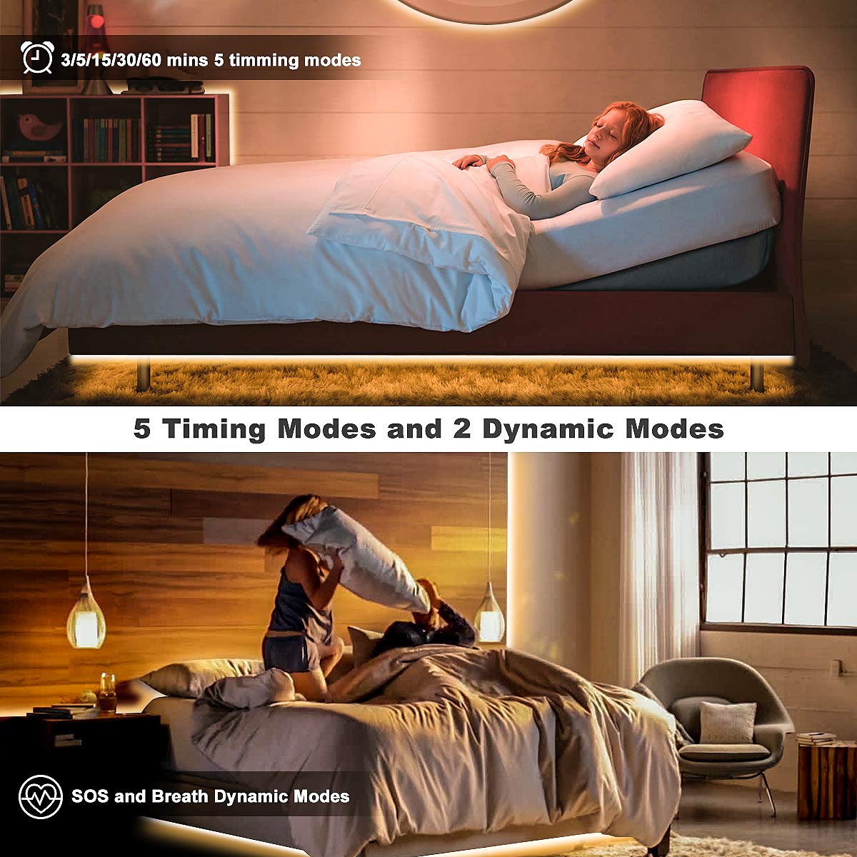 My Beauty Light Led Strip Lights Warm White,50.5Ft Dimmable Led Light Strip With Rf Remote,924 Bright 3000K 2835 Leds,Plug-In Ad