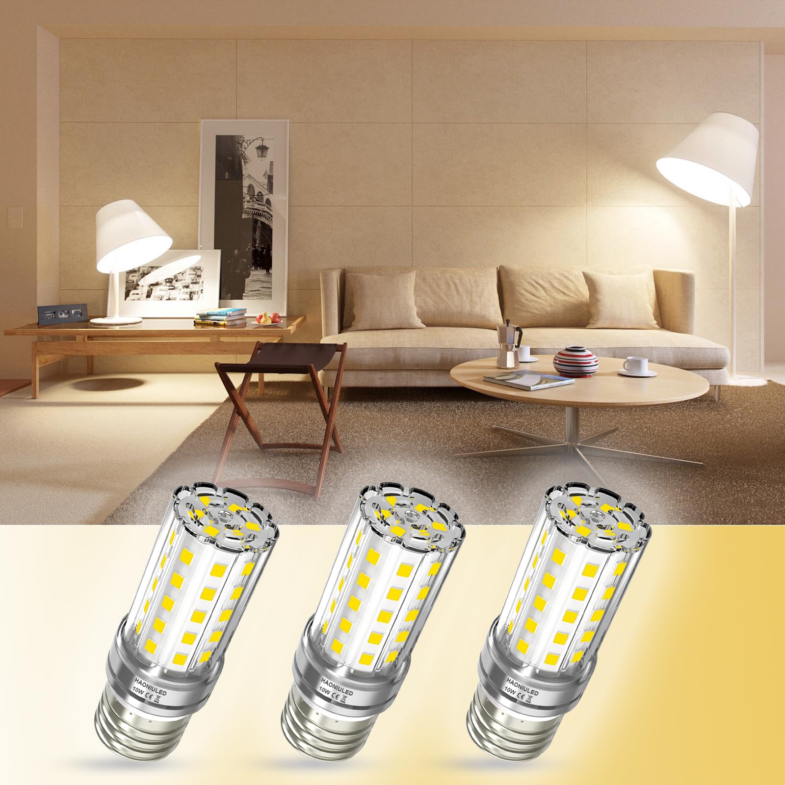 E26 Led Bulbs E26/E27 Base, Light Bulbs 100 Watt Equivalent 4000K Natural White 1100 Lumen Non-Dimmable Led Light Bulbs 10W Cand