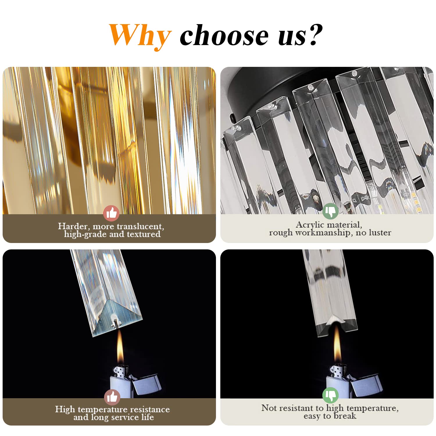 BUXVRCS Modern Crystal Ceiling Light Fixture, Mini Flush Mount Chandelier, Gold, H 5.89in  x W 8.66in , G9 Socket, Model Ty-1