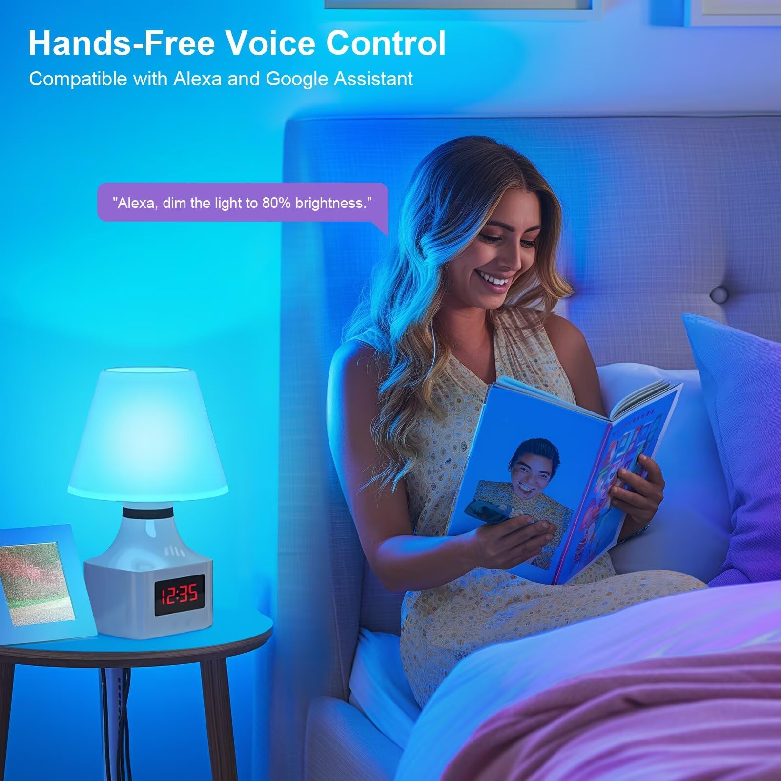 Frideko Home 4 Pack Led Smart Light Bulbs - Wi-Fi & Bluetooth Light Bulbs, Color Changing Light Bulb Compatible With Alexa And G