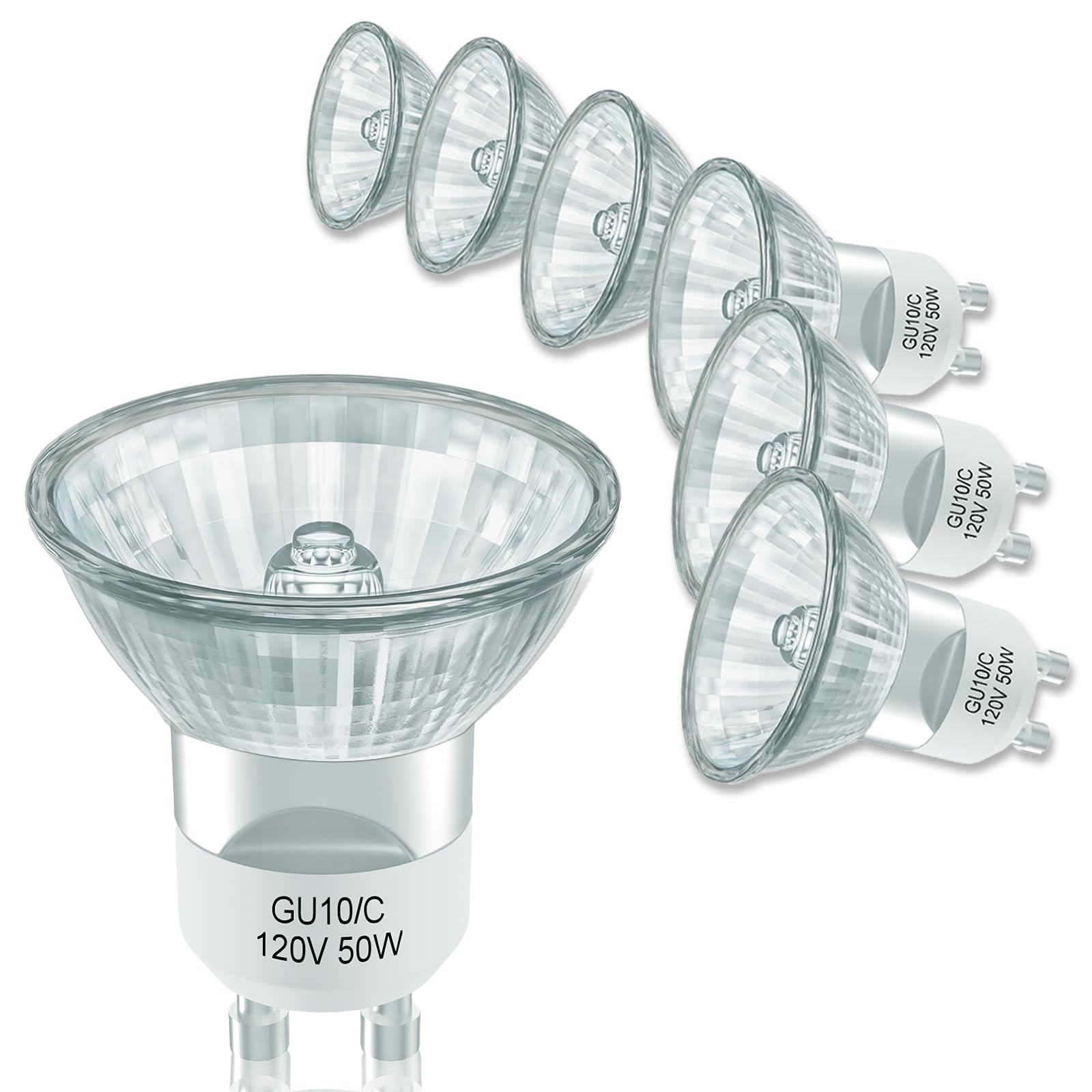Dumiloo Gu10 Halogen Bulb 120V 50W Halogen Light Bulbs For Candle Warmer Lamp, Track & Recessed Lighting, Range Hood, Mr16 With