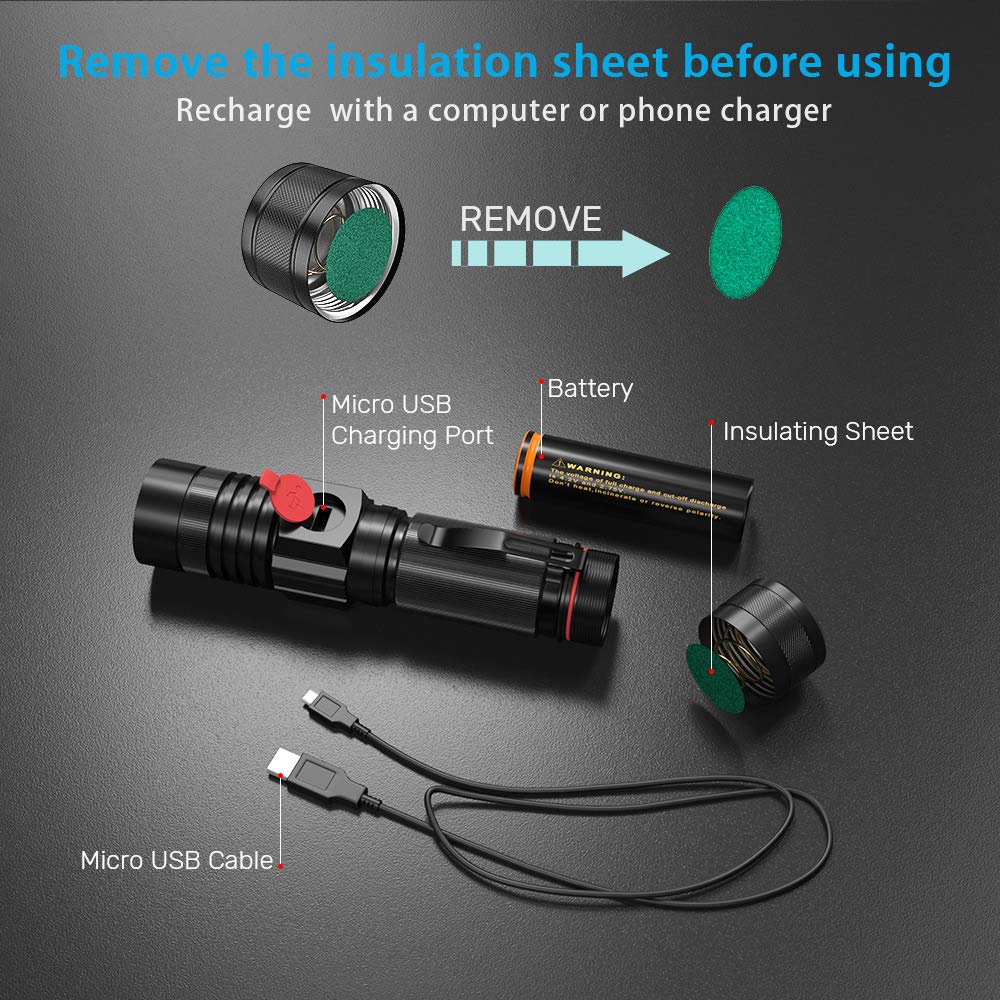 Itoncs 2000 Lumens Led Tactical Flashlight, Waterproof, 4 Modes, Magnetic, Outdoor Emergency