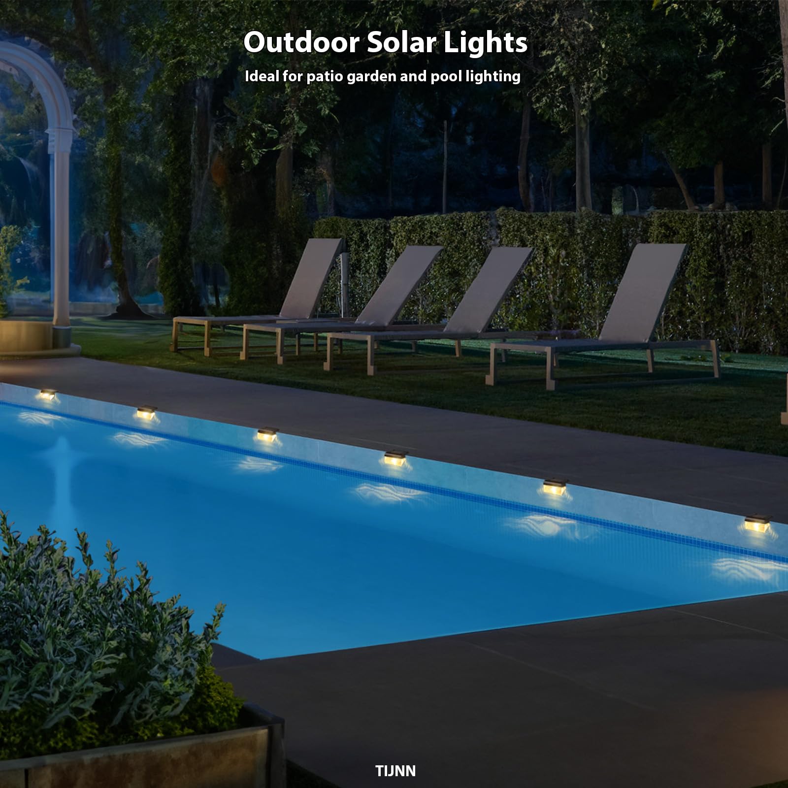 TIJNN Solar Deck Lights - Waterproof Outdoor Lighting for Stairs & Fences, 6 Pack, Plastic, Model LT00179S6, Deck Lights
