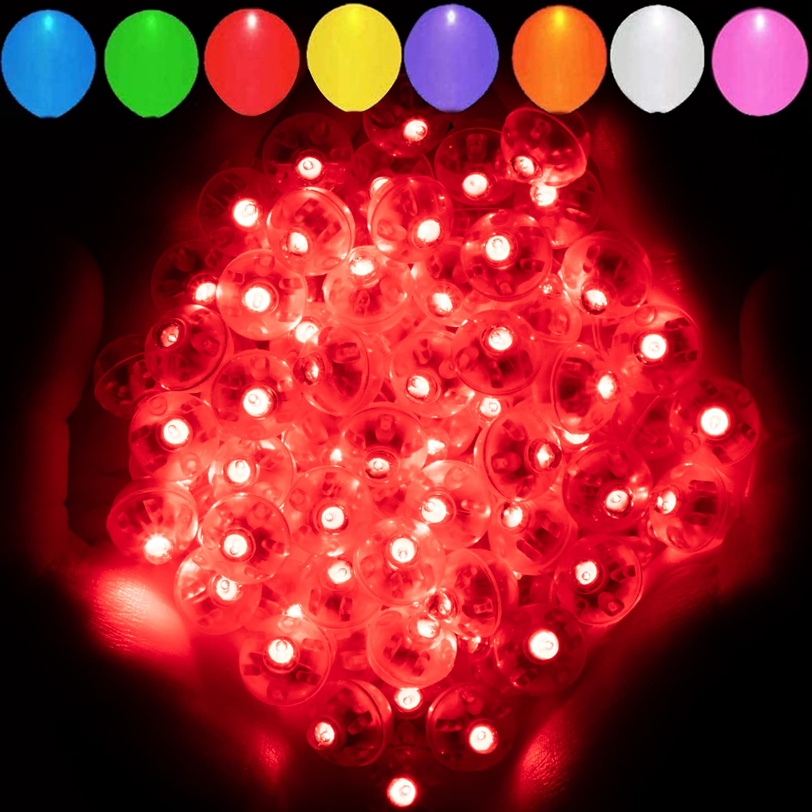 Aogist Red Balloon Light, 200pcs Waterproof Mini LED Flash Lamp for Parties, Weddings, Birthdays, Festivals, New Year, Christmas