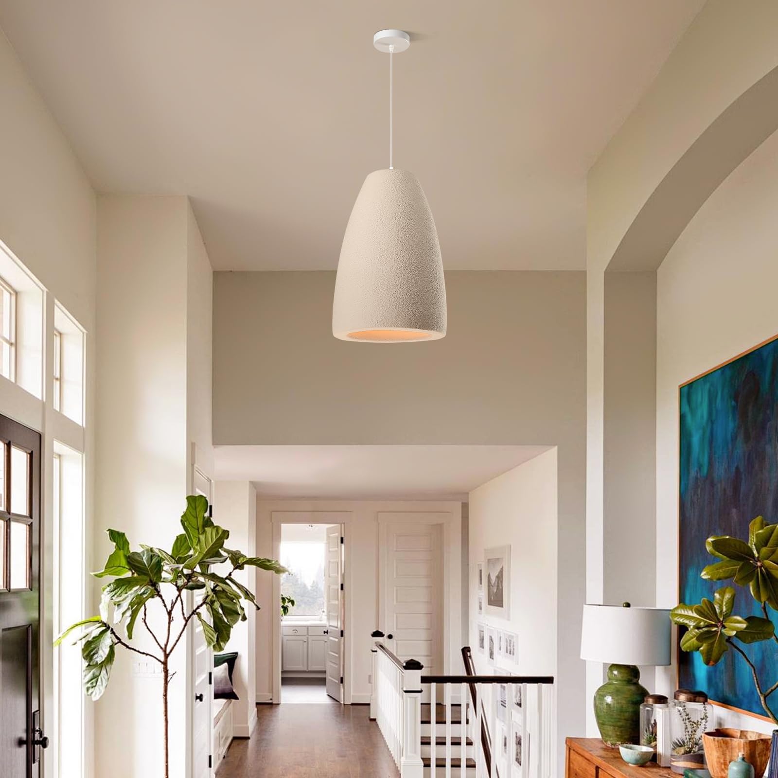 Jaymp Modern Pendant Light For Dining Room Kitchen Island Light Hallway Restaurant Hanging Lamp E26 Base Japanese Wabi-Sabi Styl