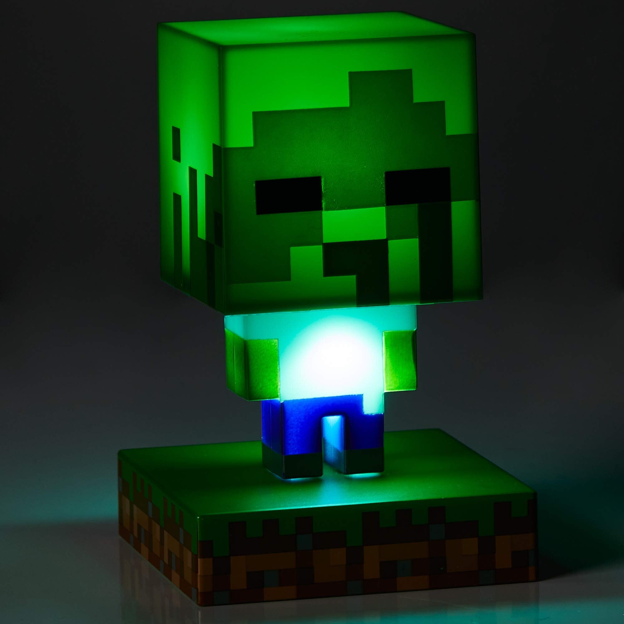 Paladone Minecraft Zombie Light - Portable Green Night Light, Battery Powered, Gaming Room Decor, Model PP6592MCF
