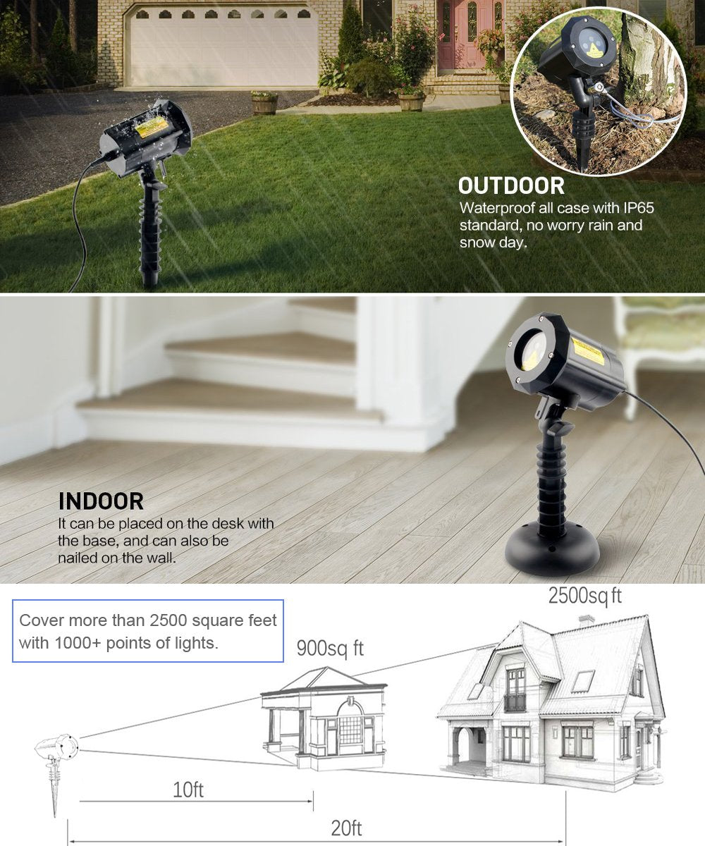 Poeland Moving Laser Christmas Lights Projector, Blue/Green, Model X-32P, Metal for Home and Garden