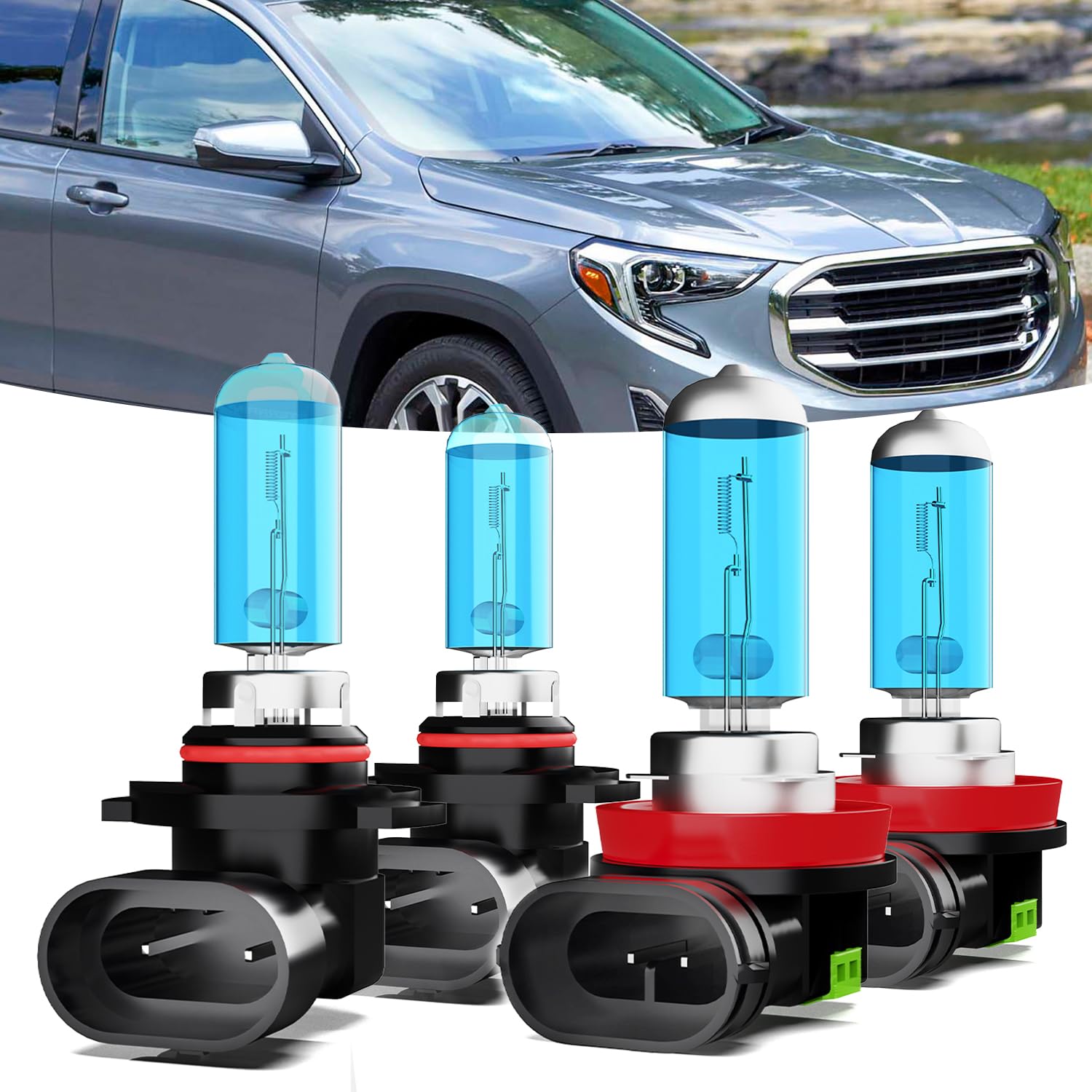 TTDBDAN Headlights Compatible with 2010-2018 GMC Terrain Halogen Headlight Bulbs,9005/HB3/H10 High Beam & H11/H8/H9 Low Beam Hea