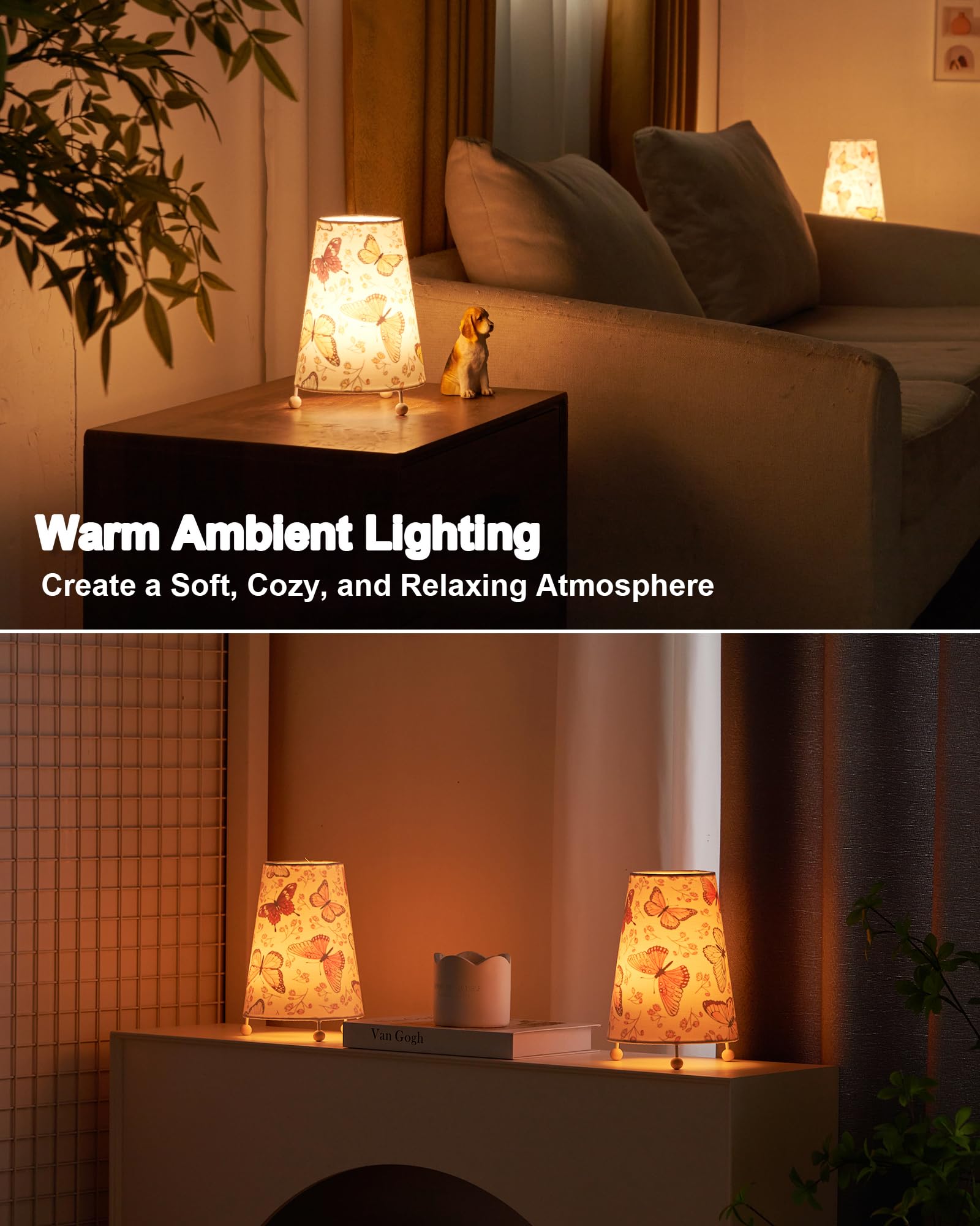 Umexus Cordless Table Lamp With Timer, Built-In Rechargeable Battery, Dimmable Cute Small Bedside Lamp,Adorable Rgb Warm Lights
