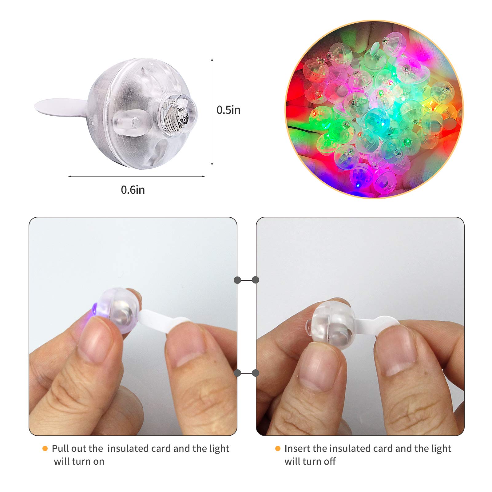 Aogist 200pcs Multicolor Balloon LED Lights, Waterproof Mini Flash Lamps for Party, Wedding, Birthday, Festival, New Year, Christmas