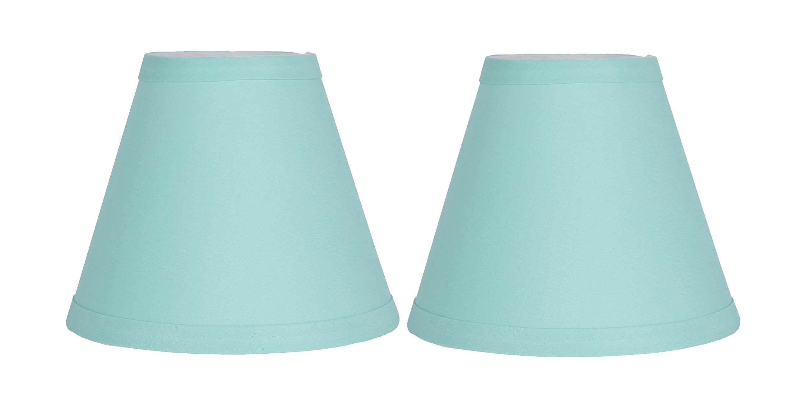 Urbanest Set Of 2 Turquoise Cotton Chandelier Lamp Shade, 3X6X5, Hardback, Clip On
