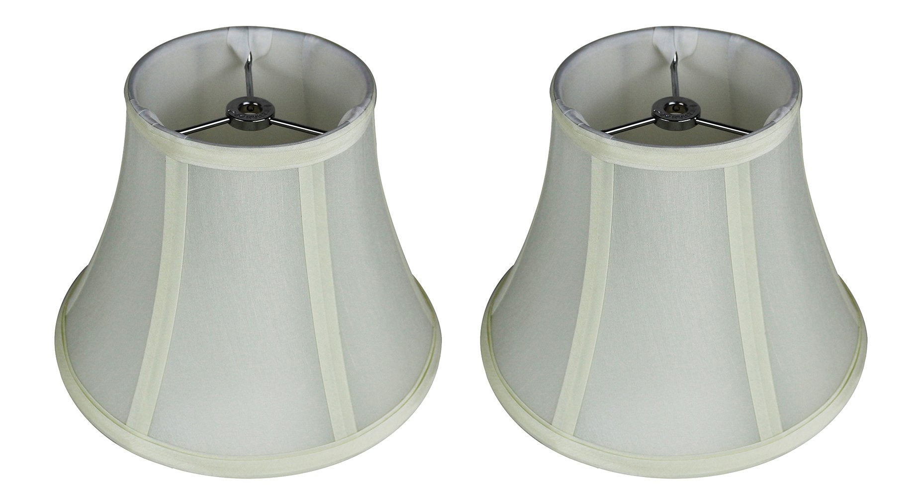 Urbanest Set Of 2 Softback Bell Lampshades, Faux Silk, 5X9X7, Eggshell, Spider Fitter