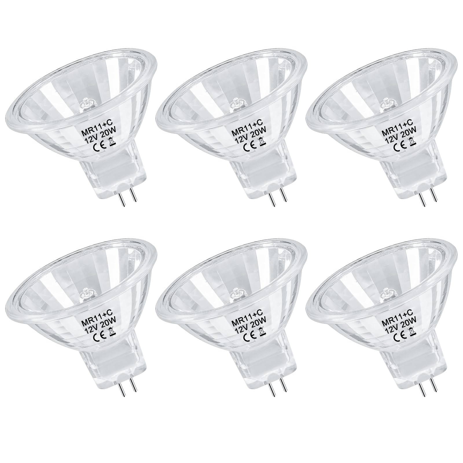 Lacnooe Mr11 Halogen Bulb 20W 12V Ftd Spotlight Bulb With Long Lifespan,6 Pack Mr11 Bulbs For Landscape,Accent,Track Lights,Fibe