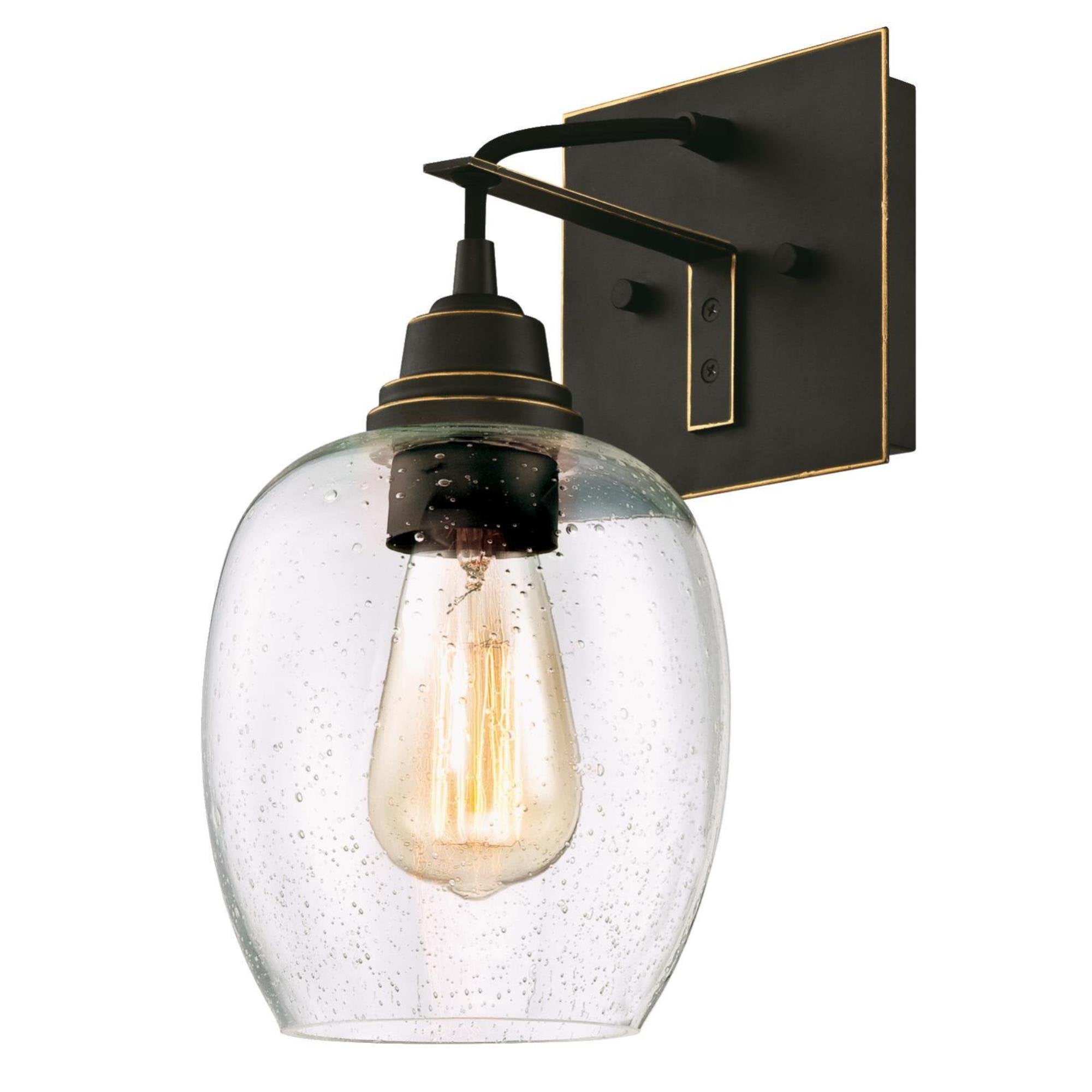 Westinghouse Eldon One-Light Wall Fixture, Oil Rubbed Bronze, Clear Seeded Glass, Model 6333200