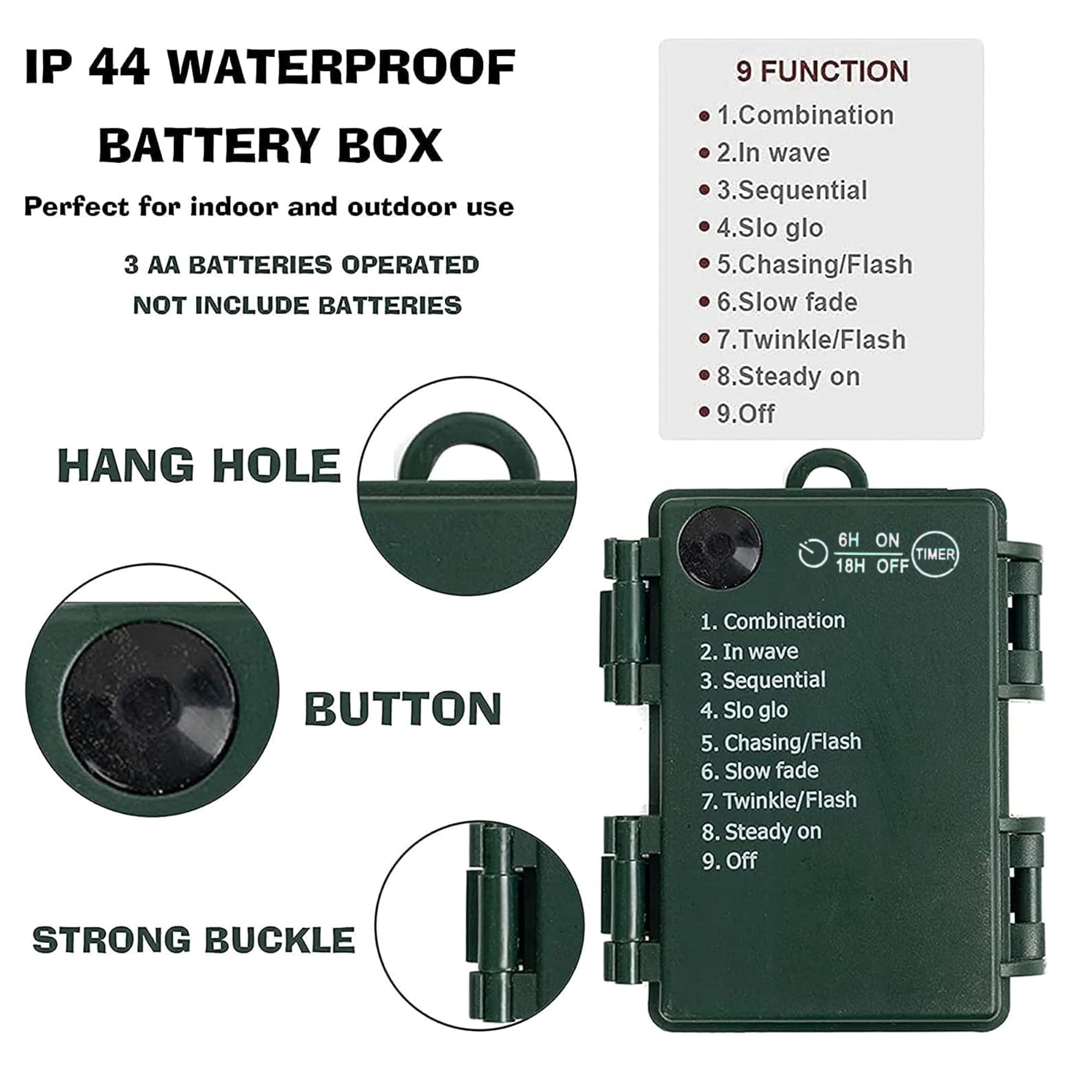 Tw Shine Battery Operated Christmas Lights, 2 Pack Total 100 Led 32 Ft Battery Operated String Lights With 8 Modes, Xmas Lights