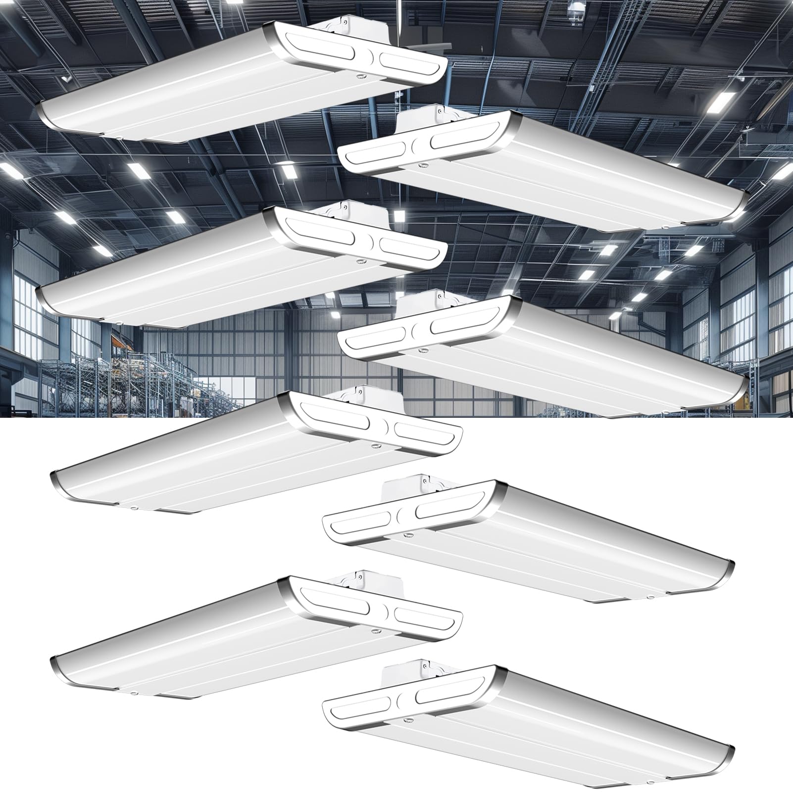 Lightdot LED High Bay Shop Lights, 200W 28000LM, 2FT 8Pack, ETL Listed, White, Model HB-M07-FL