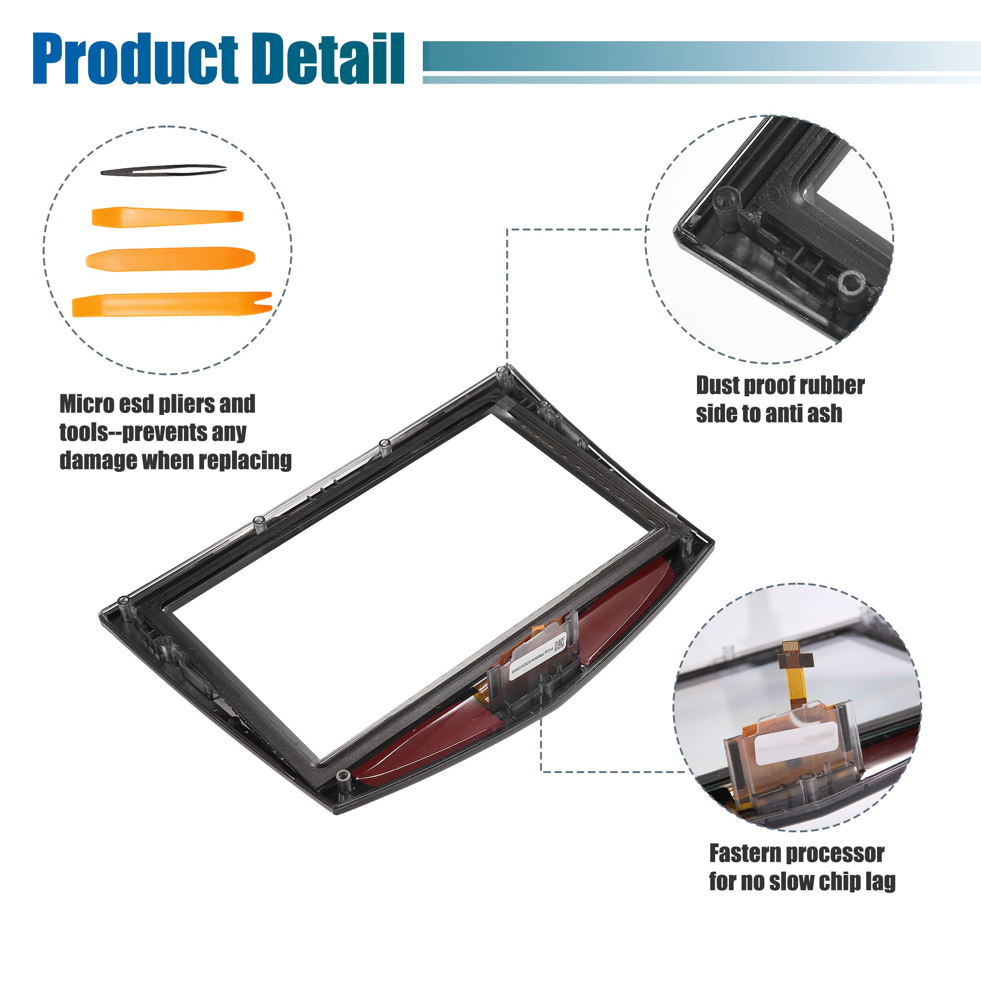 X Autohaux 1 Set Touch Screen Display For Cue Infotainment System For Cadillac Ats Cts Elr Escalade Srx Xts 2013-2017 20867046 22912609 Gel Free Touch Screen Protector W/Trim Remove Tool