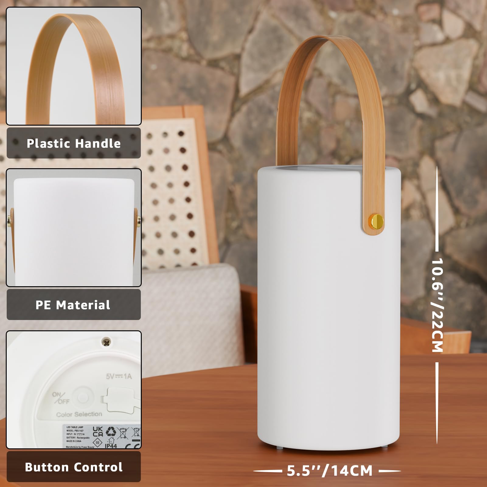 Nicebuy Solar Table Lamp Outdoor Water-Resistant Led Portable Solar Lantern Warm Rgb Rechargeable Cordless Lights For Patio Deck