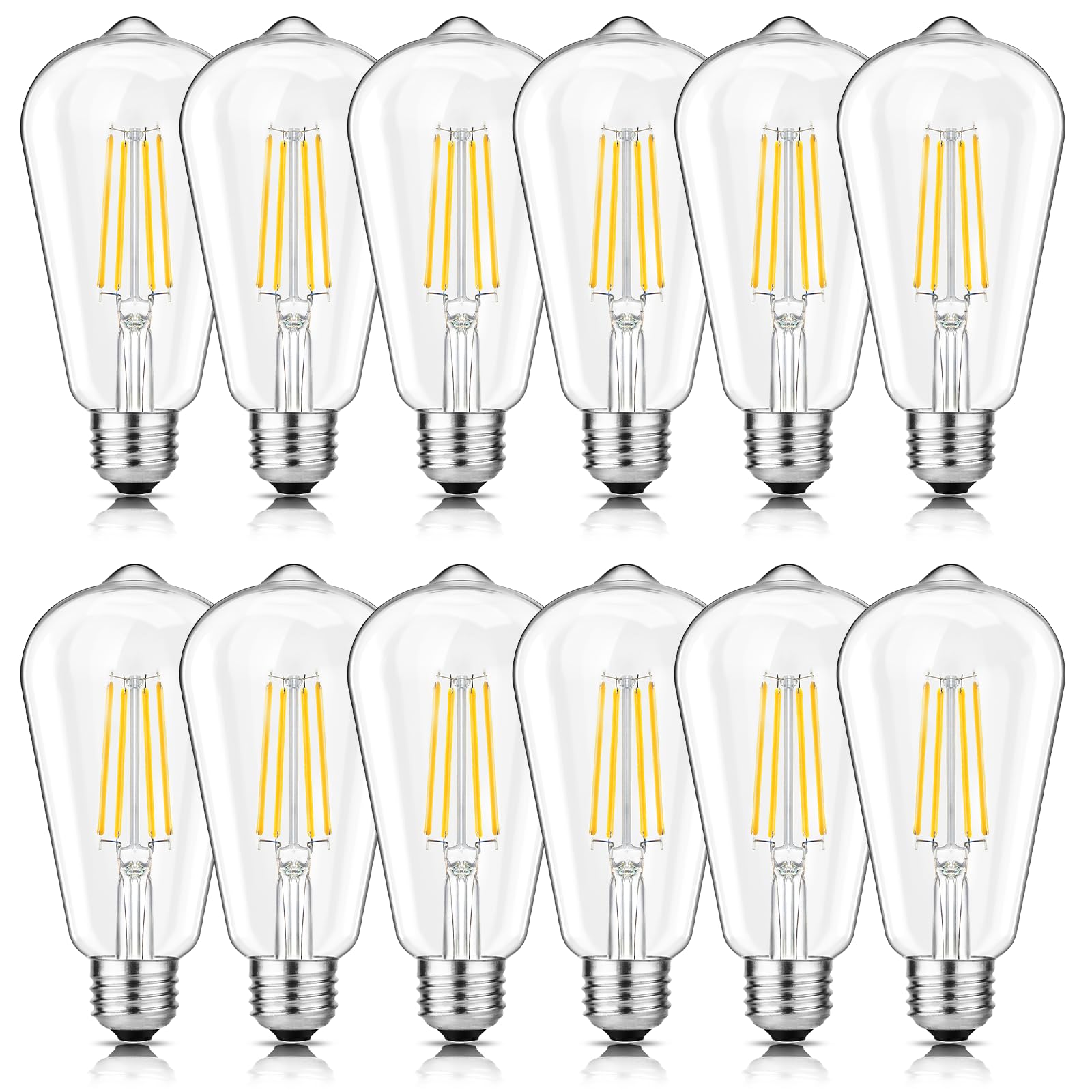 Svater Vintage Led Edison Light Bulb 60W Equivalent, Decorative Antique Filament Light Bulbs With 85+ Cri, Neutral White 4000K,