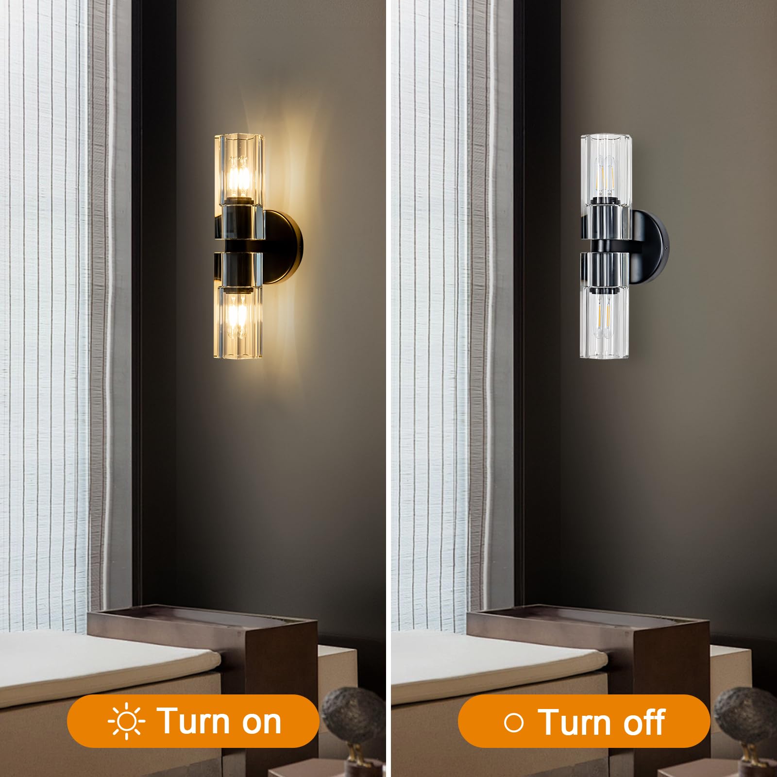 Plsintly Black Crystal Wall Sconces Set Of Two  Wall Sconce Set Of 2  Black Sconces Wall Lighting With K9 Crystal Lampshade  Wall Lights For Bedroom Living Room Bathroom Hallway