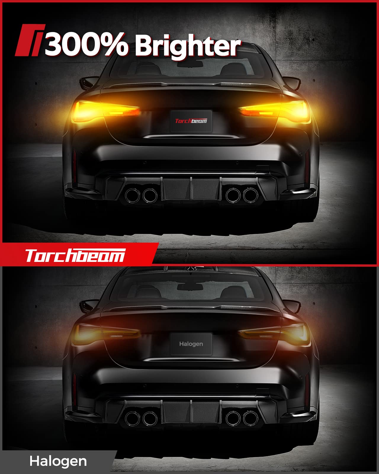 Torchbeam 3157 Led Bulbs, Led Turn Signal Lights Bulbs, Yellow Amber 300% Brighter 3156 3056 4057 4157 Led Bulb With Projector For Parking Side Marker Brake Blinker Lights, Pack Of 2