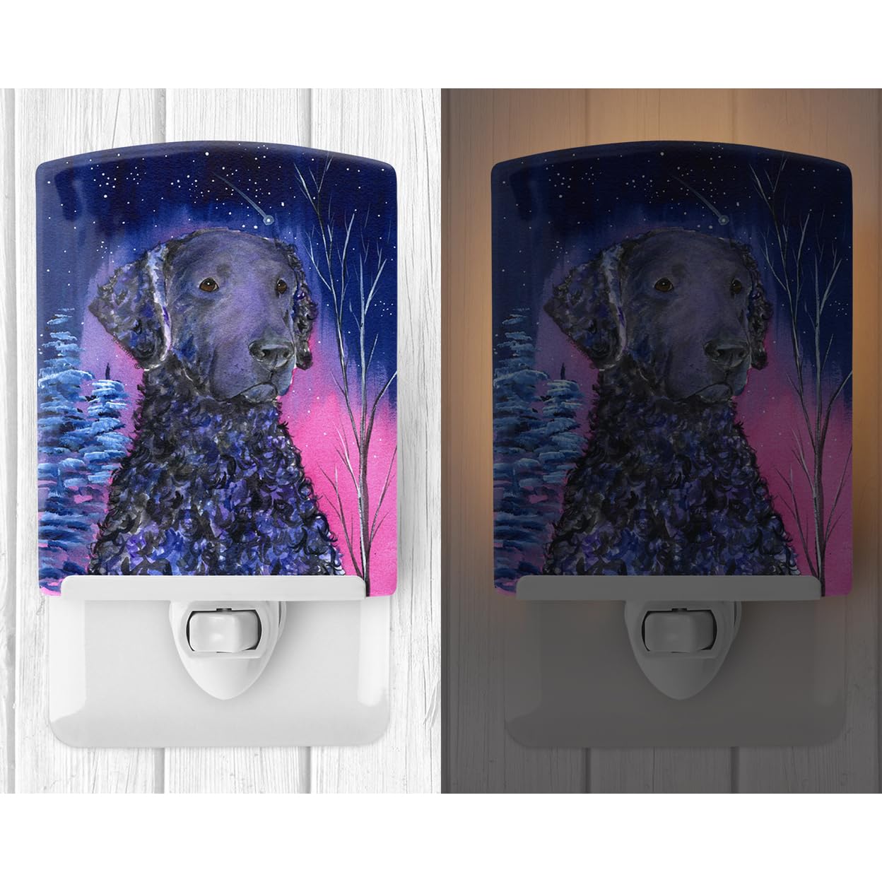 Carolines Treasures Ceramic Night Light, SS8354CNL, 6x4x3in, Multicolor, UL-Certified for Bedroom, Bathroom, Nursery, Hallway, Kitchen