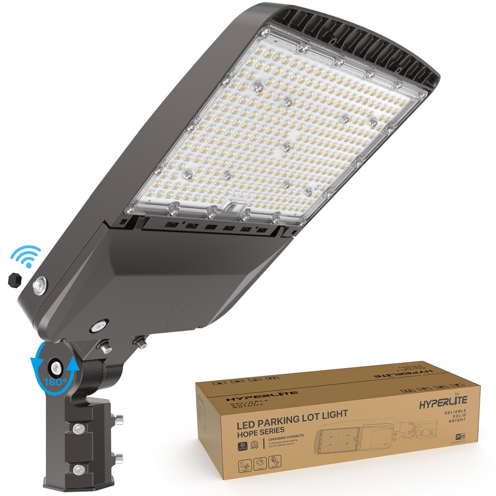HYPERLITE LED Parking Lot Lights 200W with Dusk to Dawn photocell, 5000k 30,000lm Outdoor Commercial Area Lighting with UL Certi