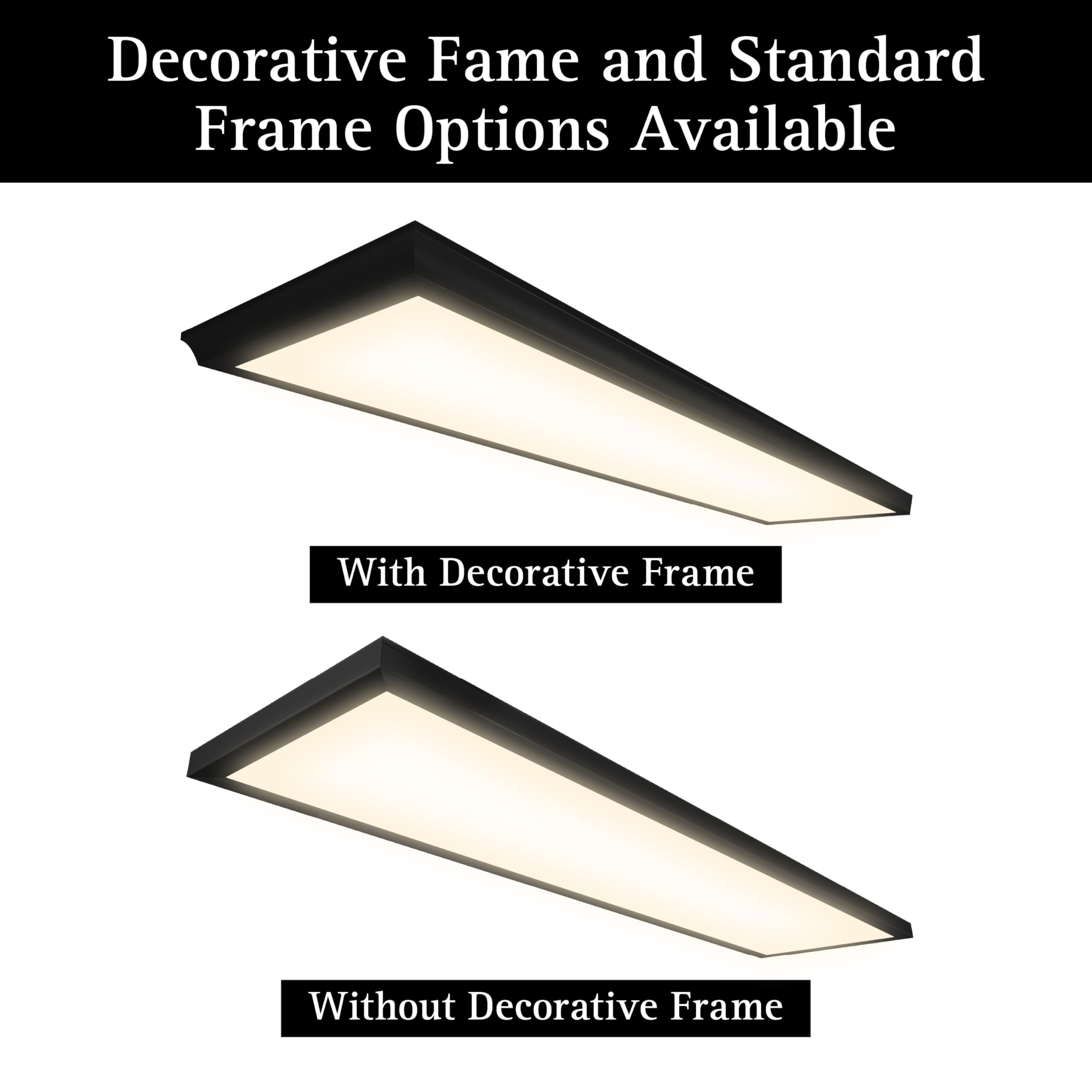 Ultralux LED Light Panel - CCT Switchable, TRIAC Dimmable, 1x4 ft, Matte Black, 2 Pack, Model UL-IFP-12-48-
