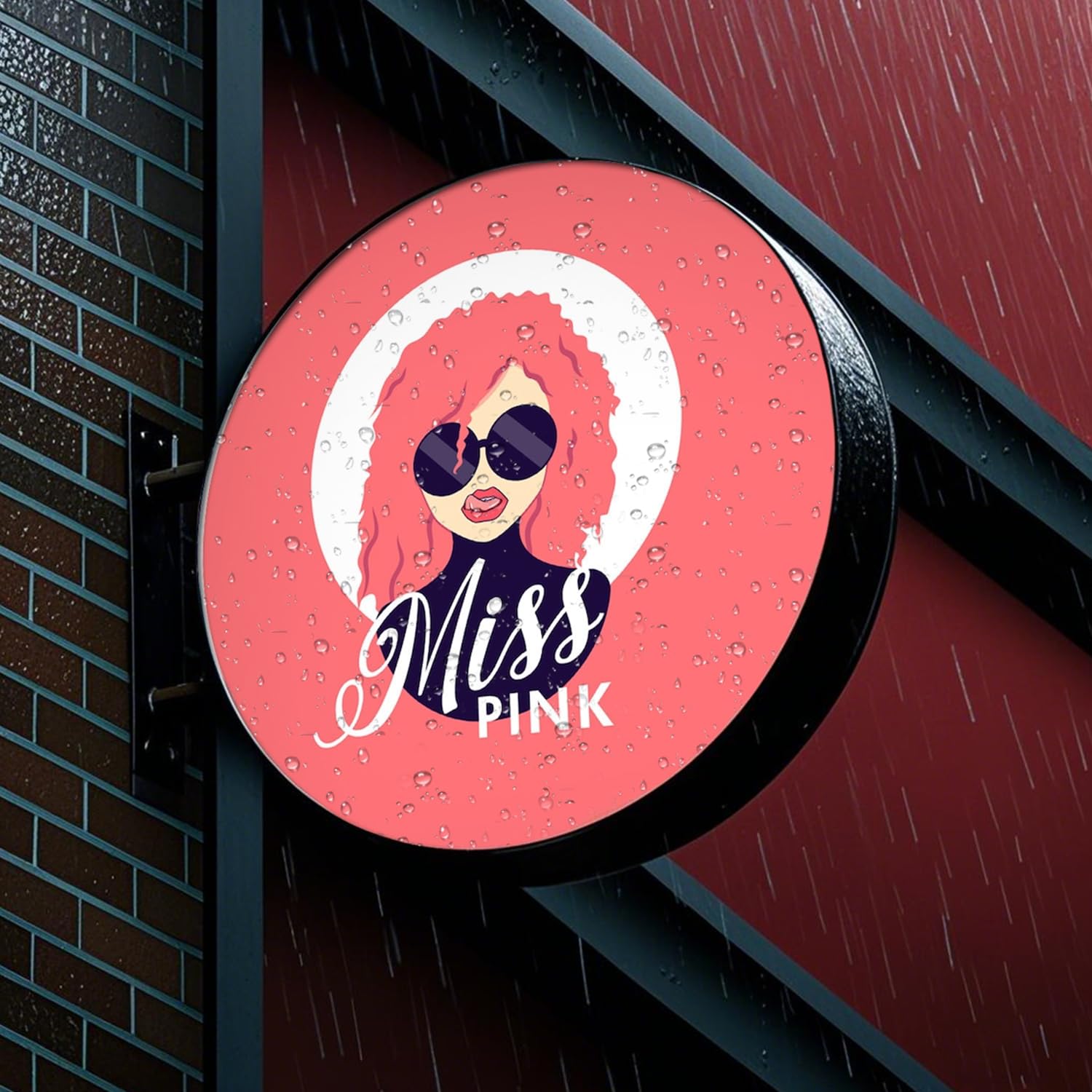 JEMESI Custom LED Double Sided Light Box, 2inx15in, Round Outdoor Sign, 11 Colors