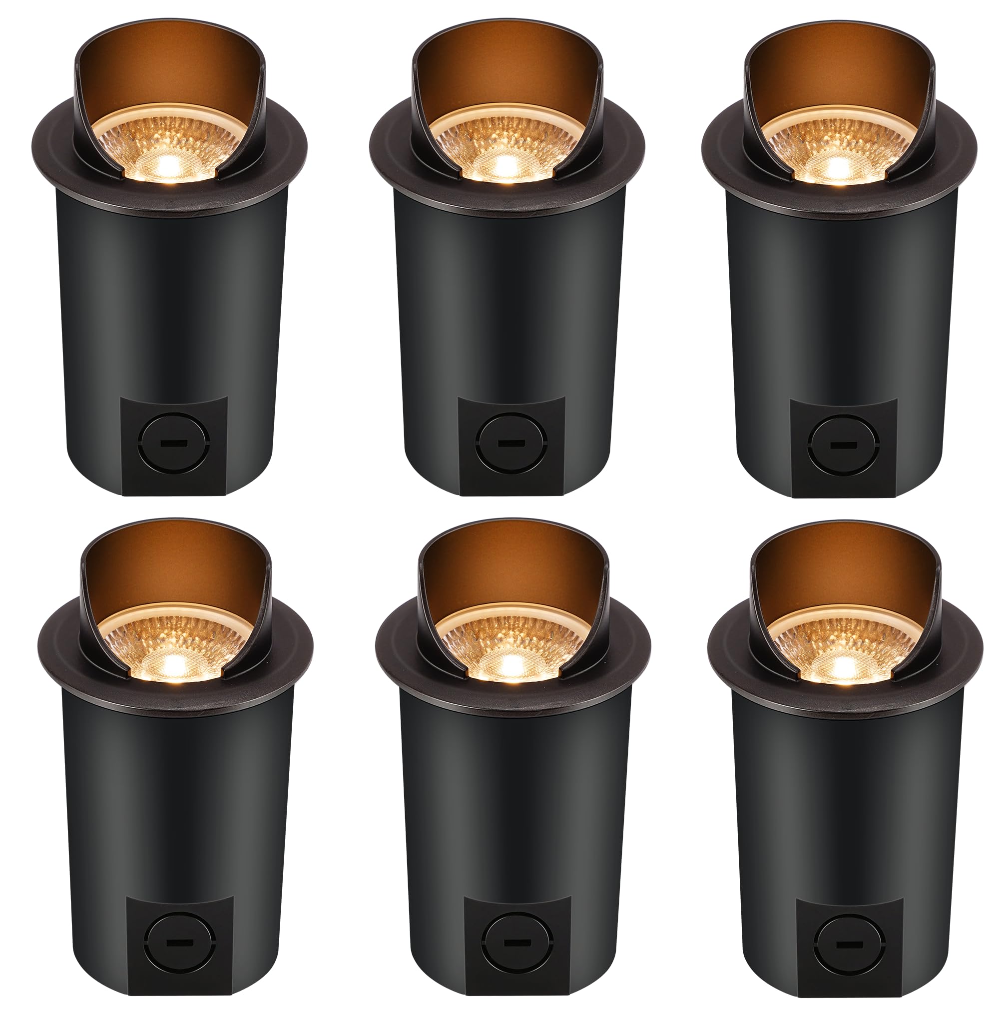 CLOUDY BAY 9W LED Well Lights - Waterproof Aluminum Uplights, Low Voltage 12-24V AC/DC, Shielded Top, Oil-Rubbed Bronze Finish