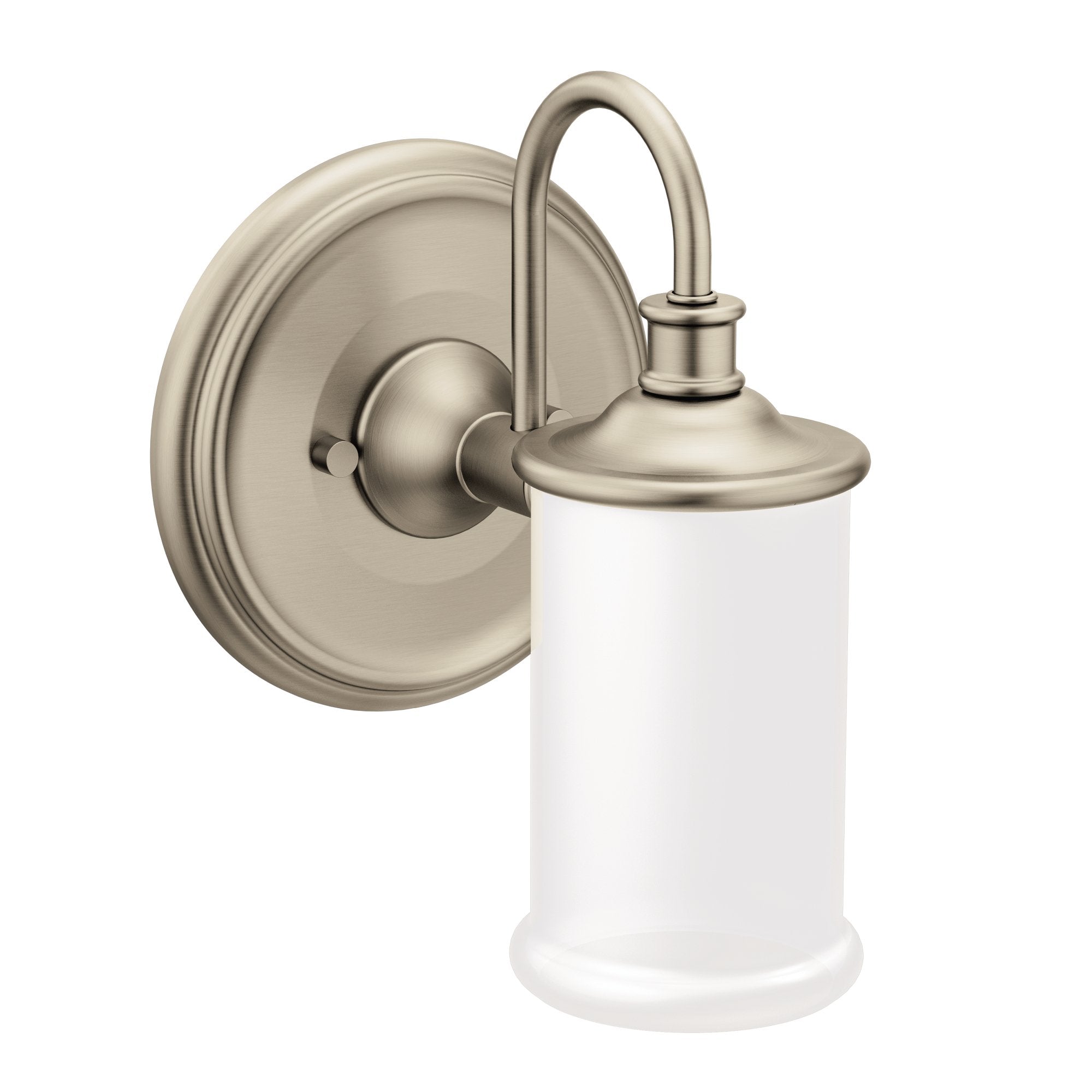 Moen YB6461BN Belfield 1-Light Dual-Mount Bath Bathroom Vanity Fixture with Frosted Glass, Brushed Nickel