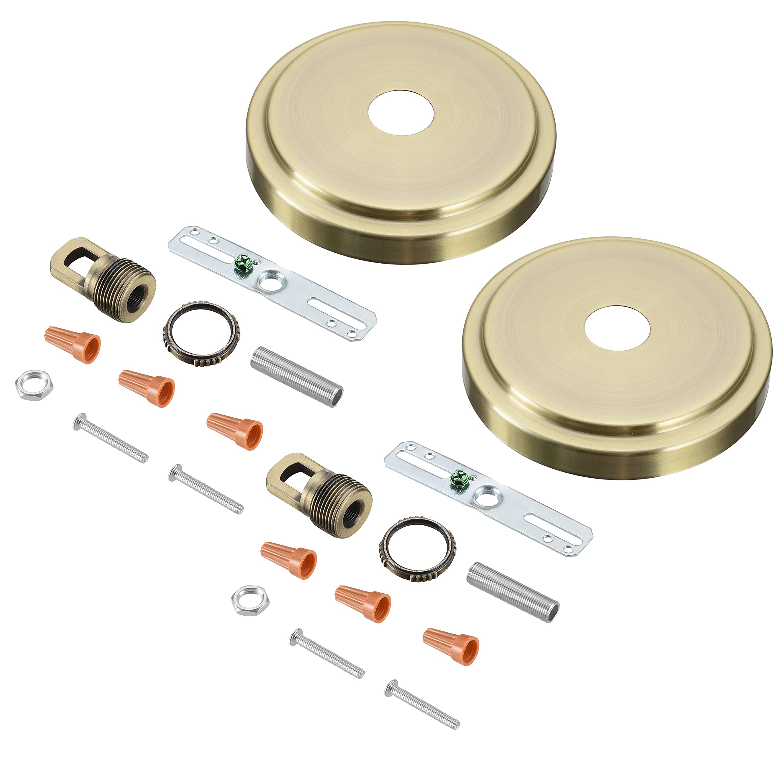 Aspen Creative 21507-42, Transitional Chandelier & Light Fixture Canopy Kit w/Collar Loop, Antique Brass, 5-1/8 Diameter, 1 Cent