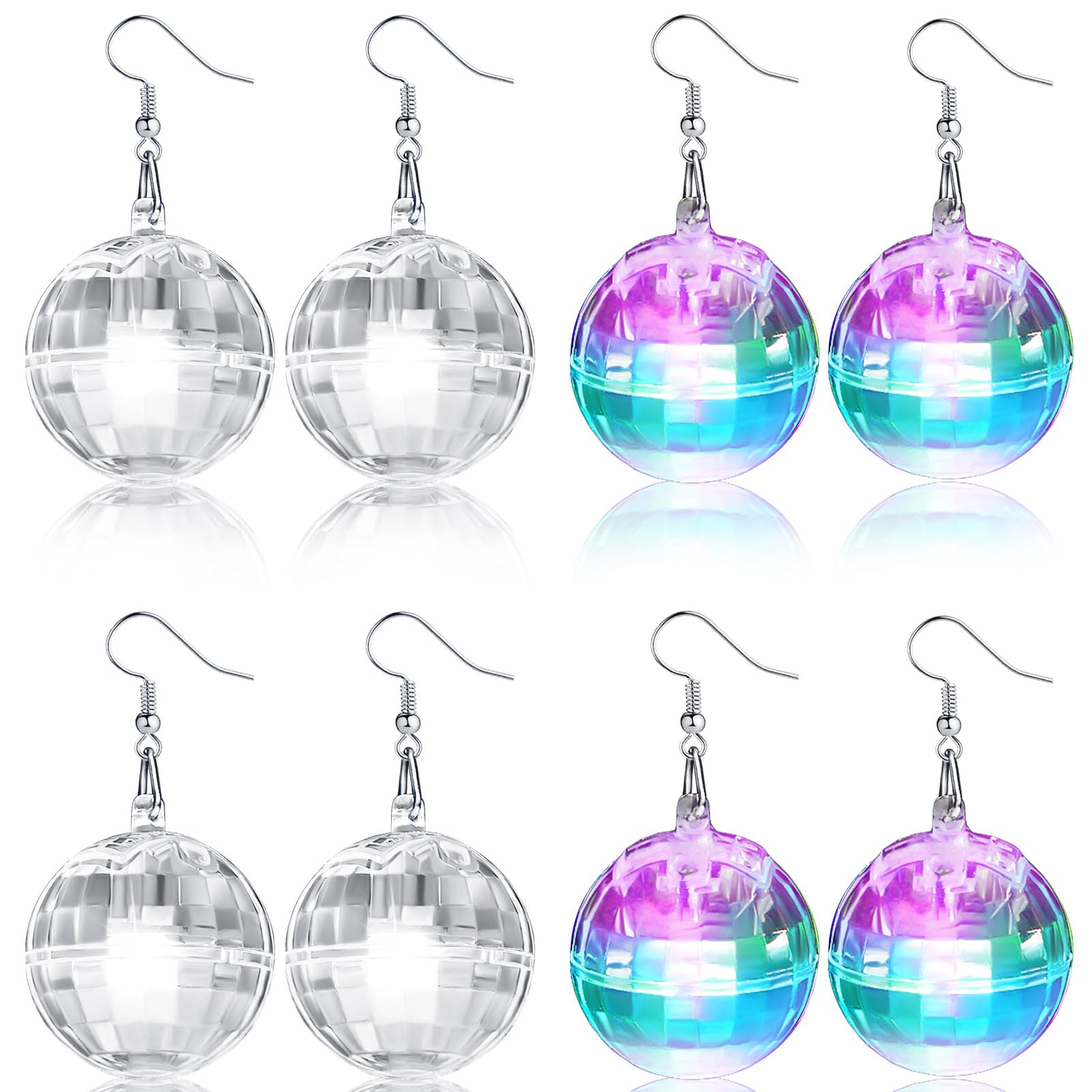 Henoyso Light Up Disco Ball Earrings for Women - LED, Color Mixing, 3.5 cm, Model Henoyso-Party-1214