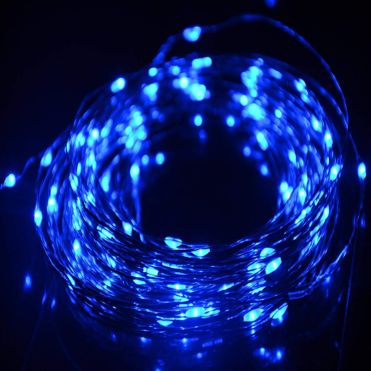 Dolucky 72FT 200 LED Blue Solar Outdoor String Lights, 8 Modes Solar Powered Waterproof Fairy Lights, Solar Copper Wire Lights f
