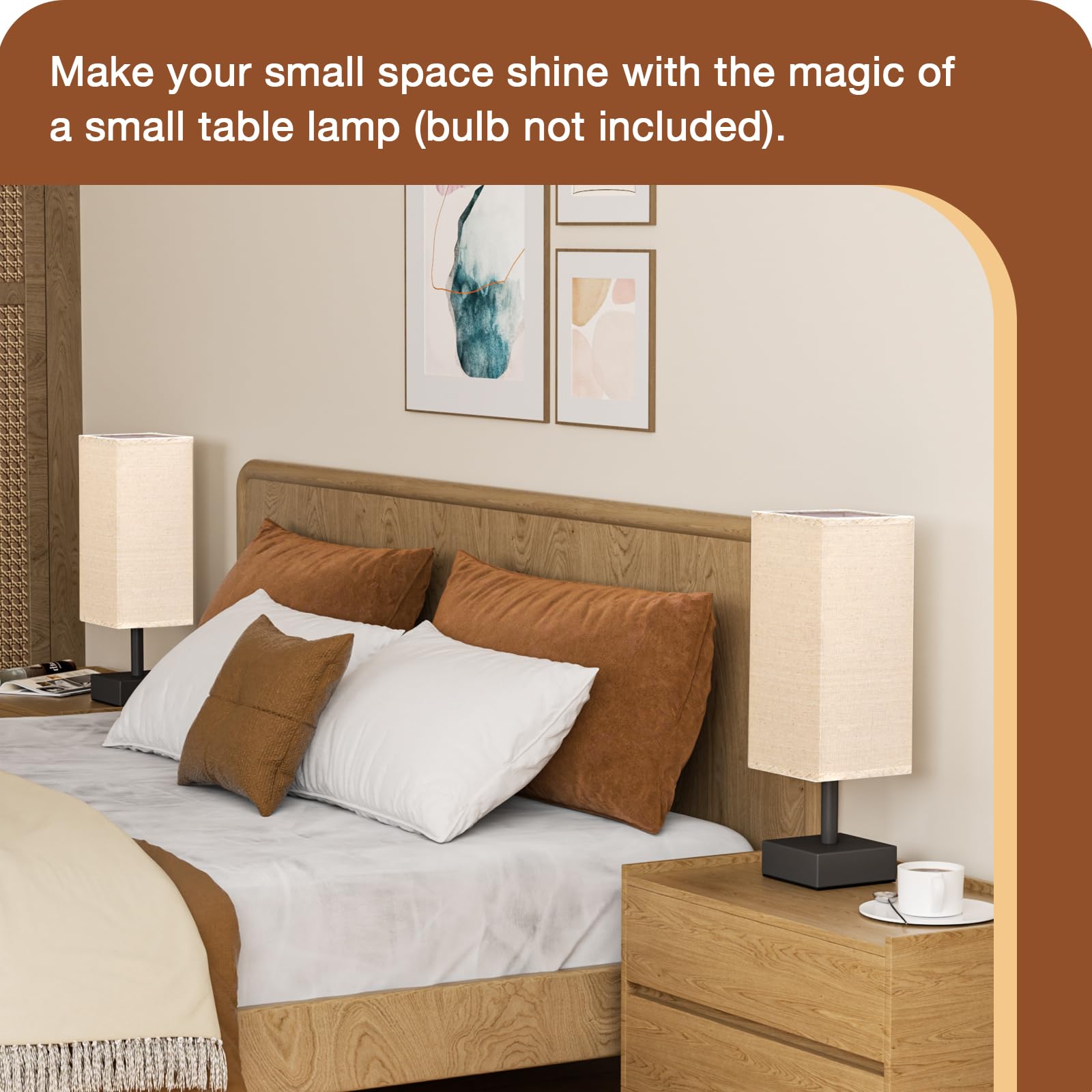 Aooshine Linen Black Small Table Lamp - Bedside Lamp For Bedroom, Minimalist Nightstand Lamp With Silver Base, Desk Lamp For Kid