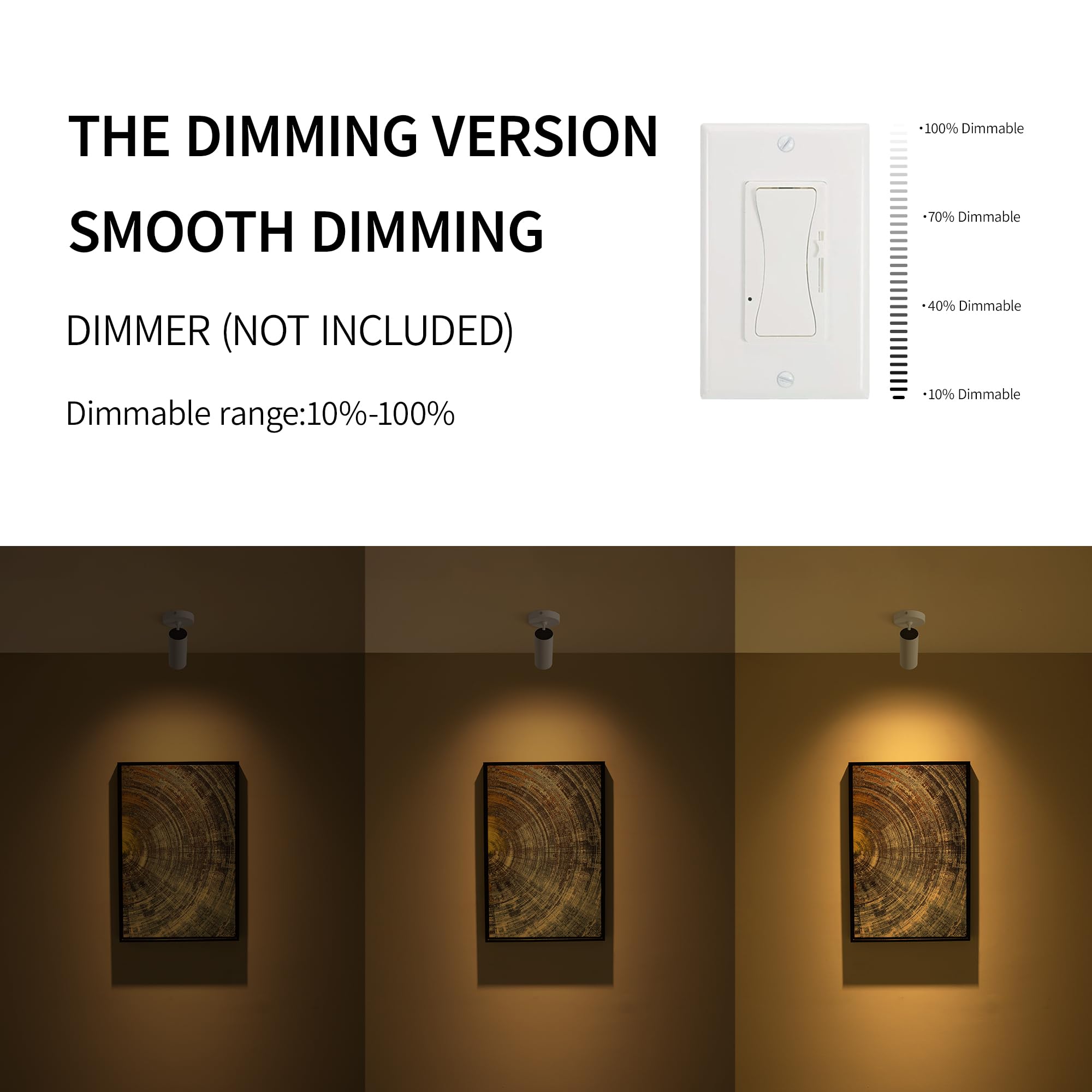 Aisilan 2 Pack 9W Dimmable Led Spotlight, Adjustable Angle Ceiling Light, Warm White 3000K