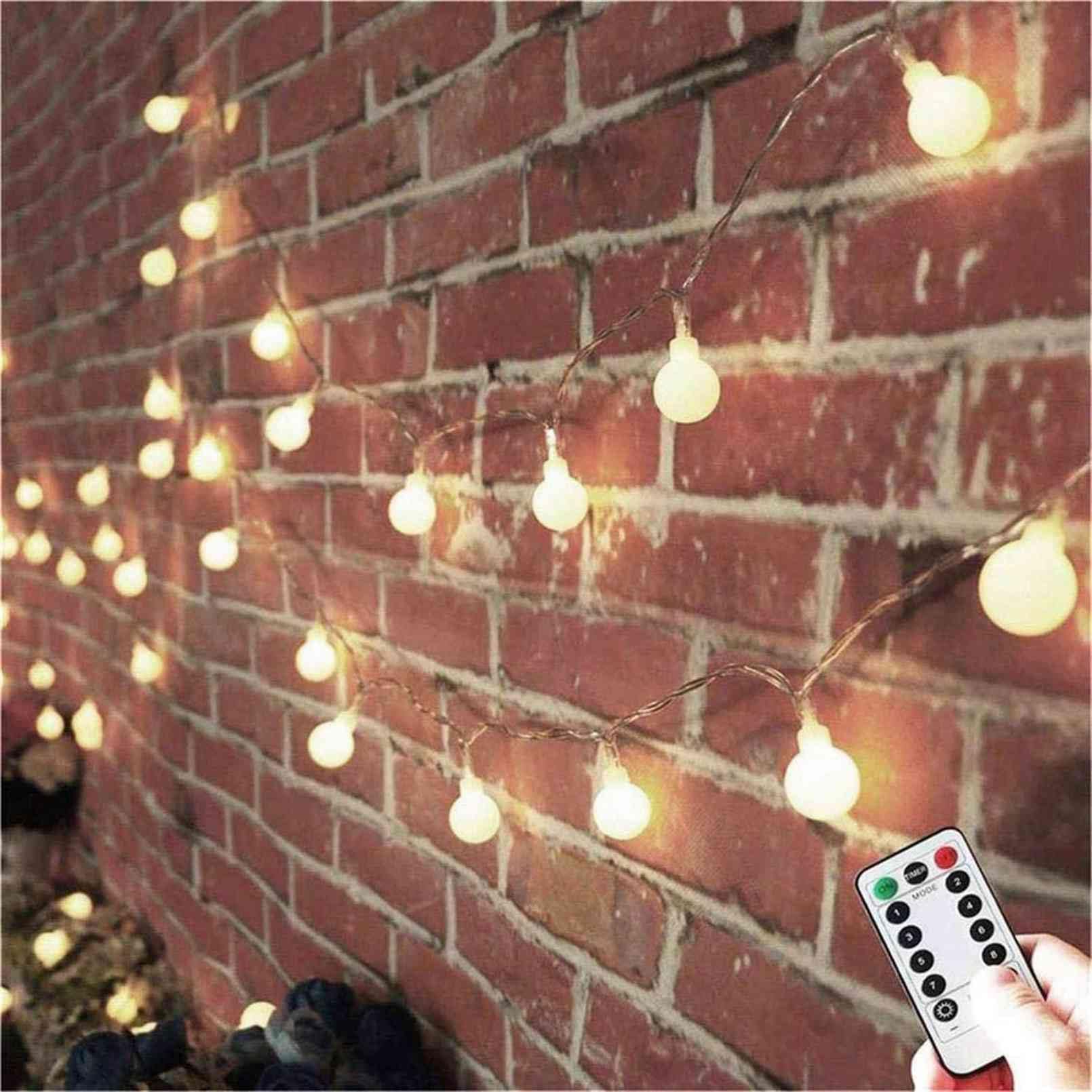Amars 33Ft Warm White Globe Led Fairy Lights With Remote Timer - Battery Operated Indoor/Outdoor Decor
