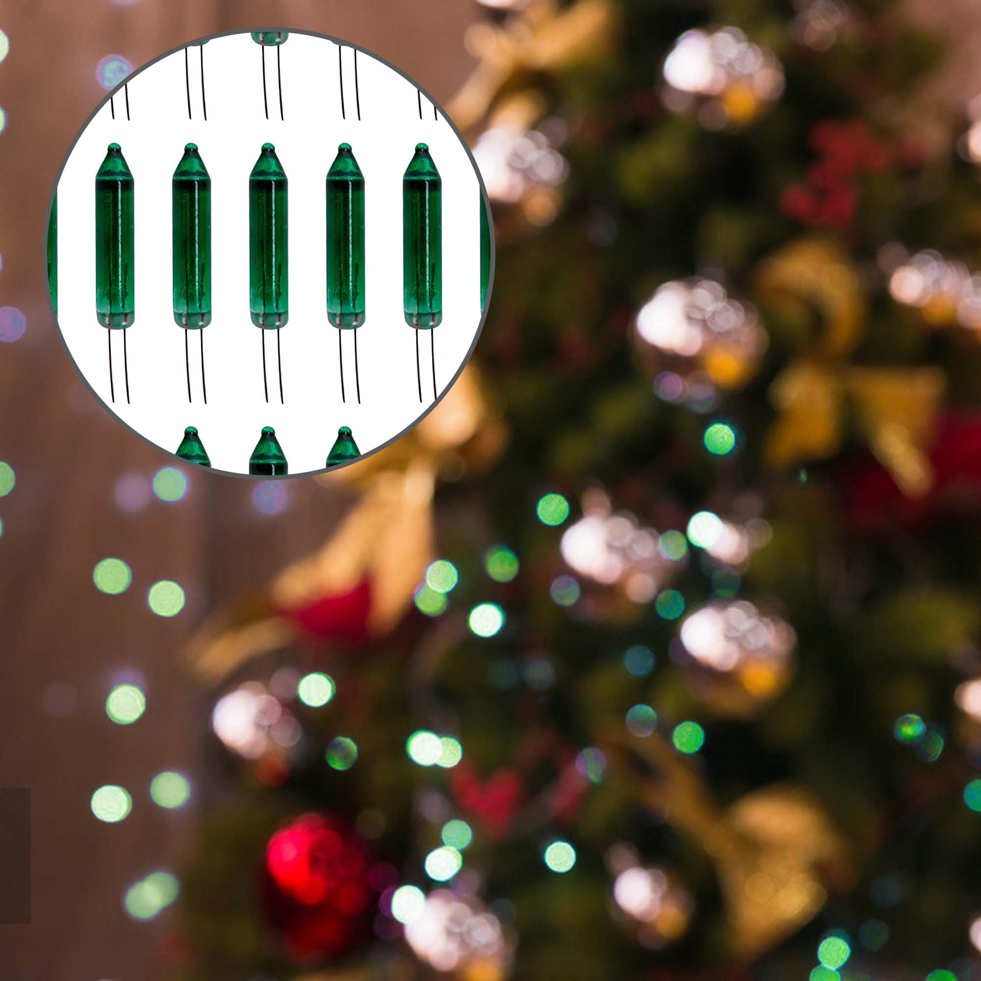 EBaokuup Mini Christmas Light Bulbs - 100 Pcs, 2.5V Replacement, Green, Decorative for Xmas Trees