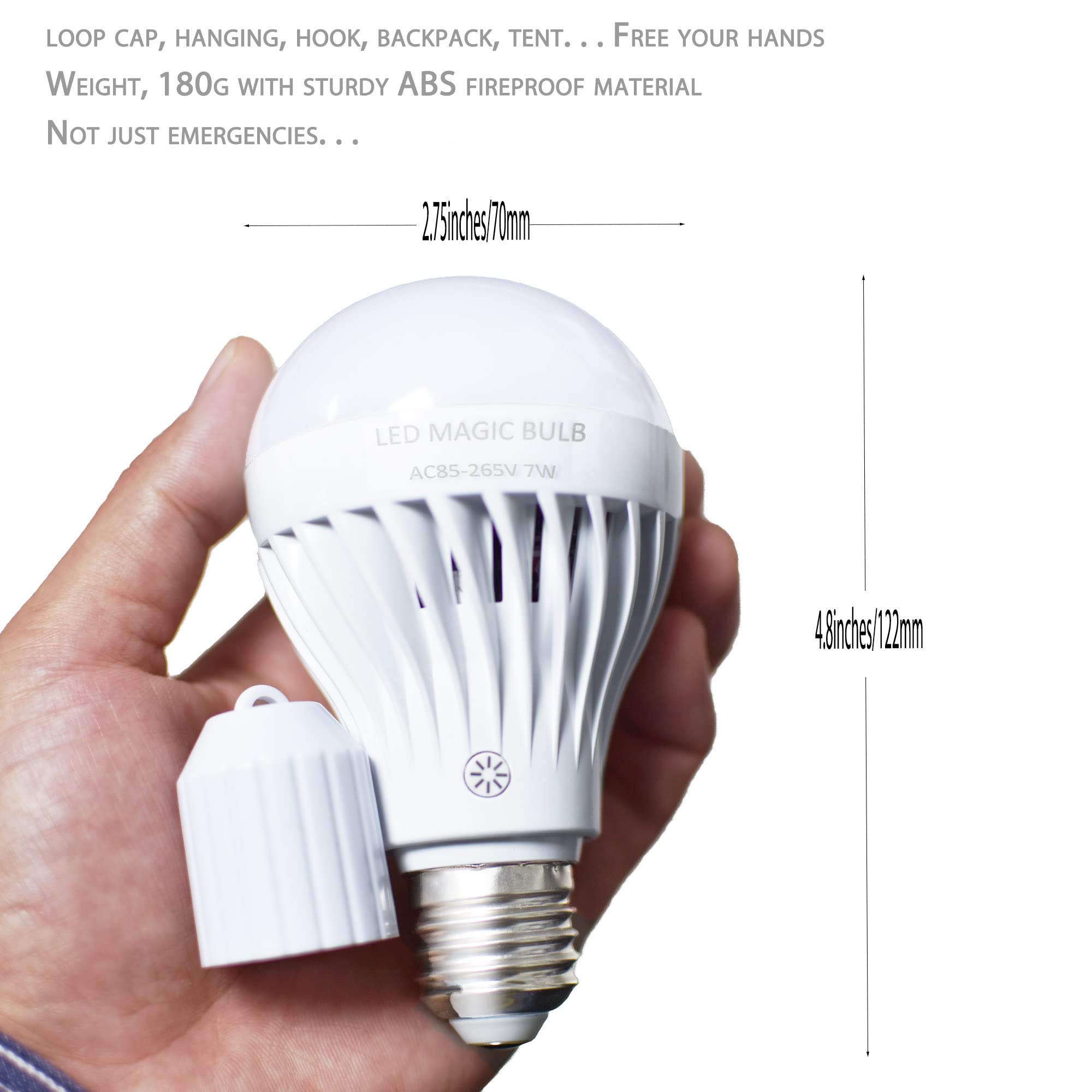 Bsod Ac 85-265V 7W Led Magic Bulb With Remote Controller Cool White Emergency Light With Rechargeable Built-In Battery E27 Lamp