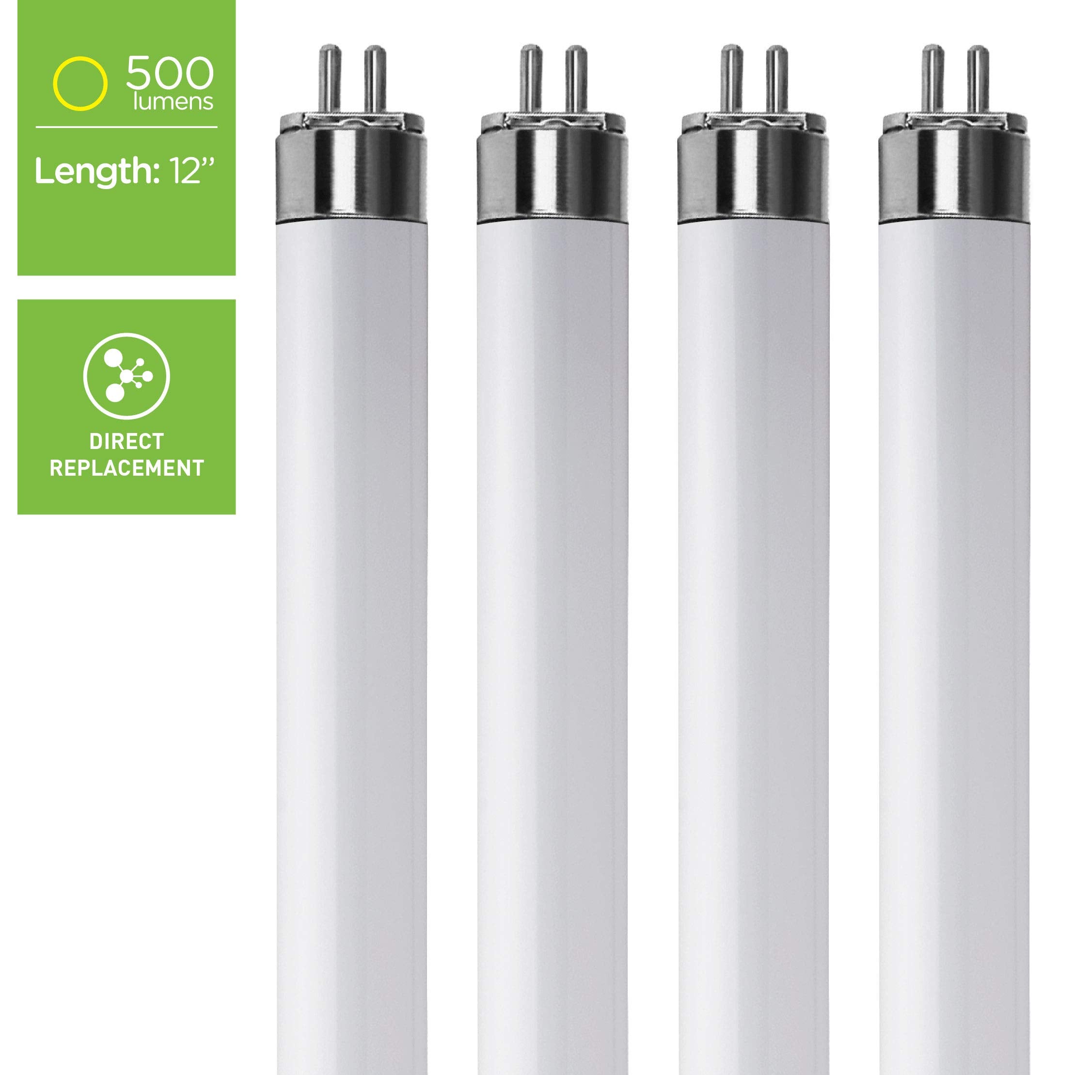 (Pack Of 4) Led Direct Replacement F8T5/Dl - T5 6500K Daylight - 5 Watt - 12'' - 500 Lumens - Super Long Life Light Bulbs - By K