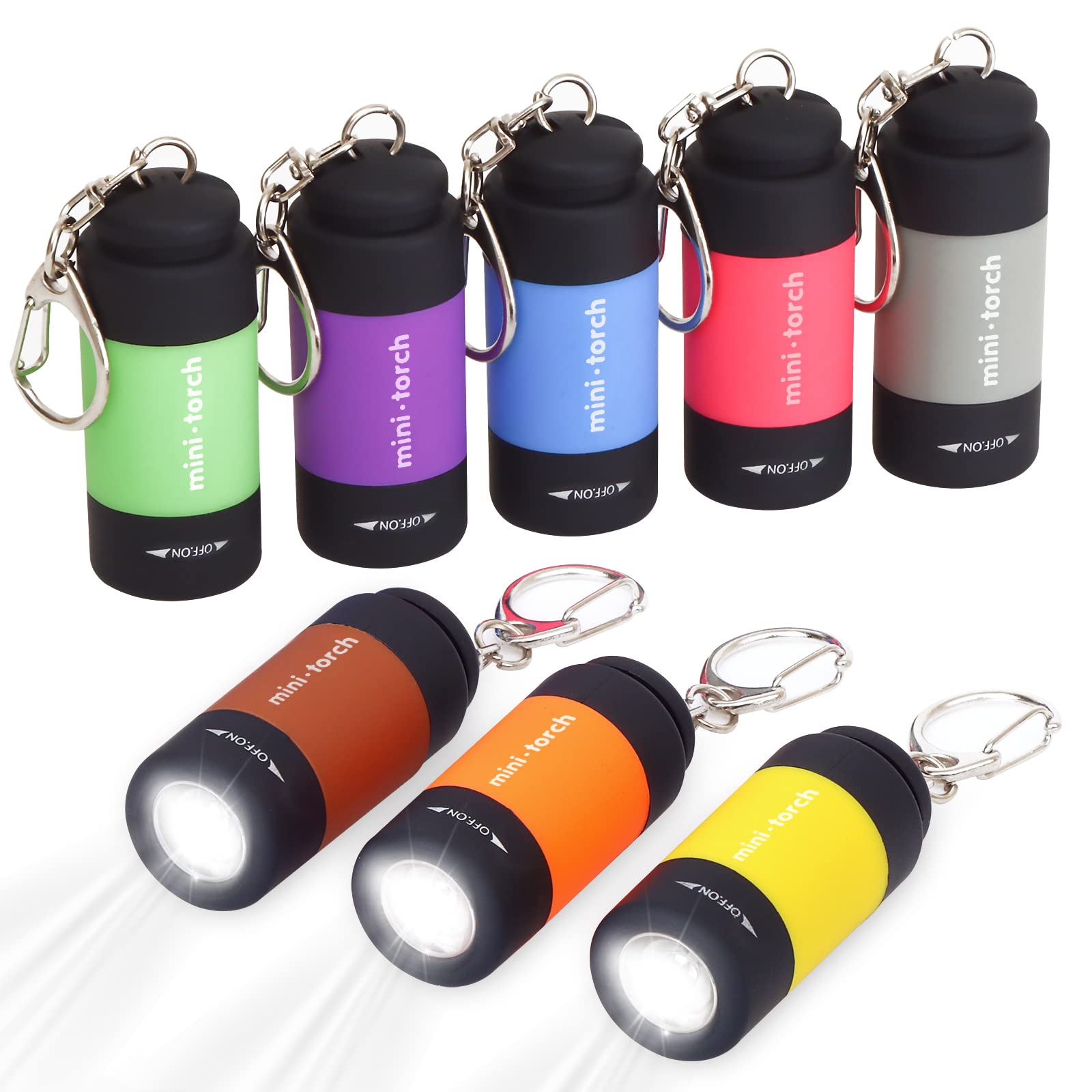 UCEC Mini Keychain Flashlight, Travel Flashlight USB Torch Rechargeable Colorful LED Flashlight High-Powered Pocket Keychain Fla