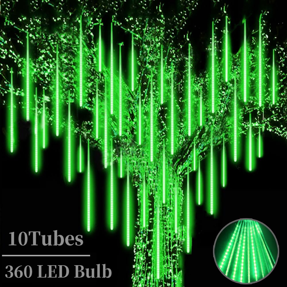 Roytong Christmas Meteor Shower Lights Outdoor - 20 Inch 10 Tube 540 LED Falling Rain Snow Icicle Cascading Lights for Xmas Tree