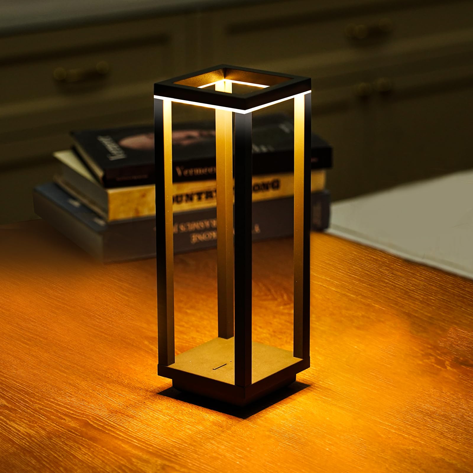 Halostorms Cordless Table Lamp Rechargeable, Ip55 Waterproof, 60H Runtime Protable Outdoor Table Lamps, 3 Color Stepless Dimming