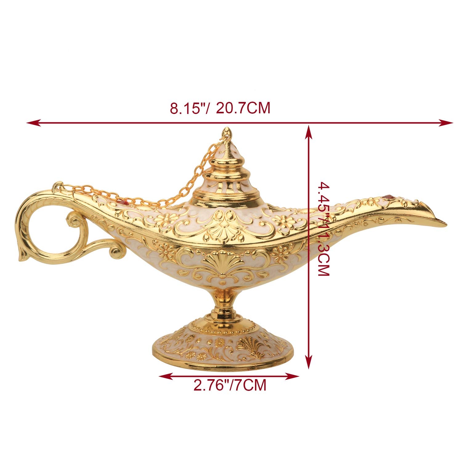 K Cool Classic Aladding Magic Genie Lamp Legend Wishing Light Costume Lamp Metal Carved Cone Incense Burner For Home Tabletop De