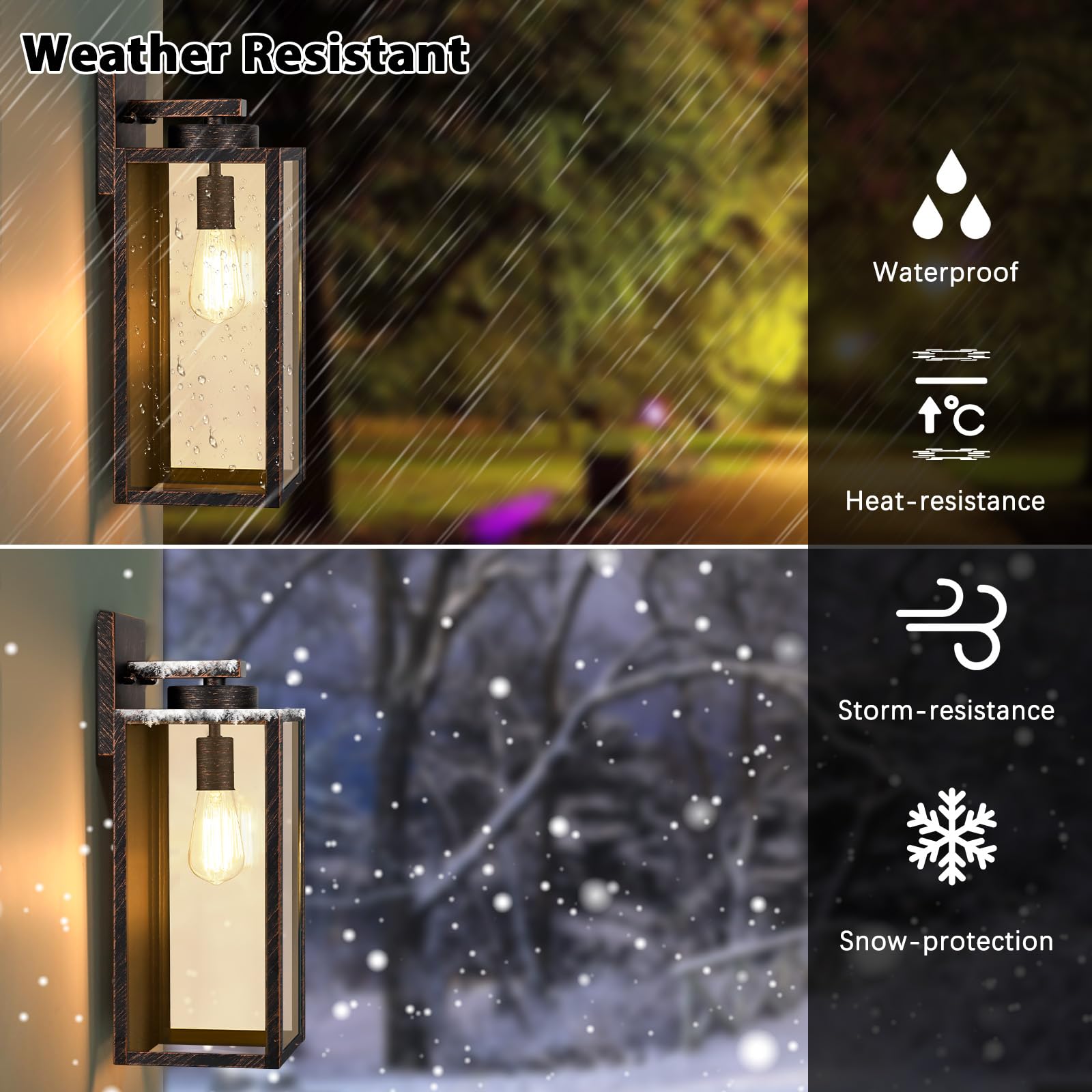 Large Size Outdoor Wall Light Fixtures, Exterior Lighting Fixtures Porch Sconces Wall Mounted, Waterproof Outdoor Wall Lanterns,